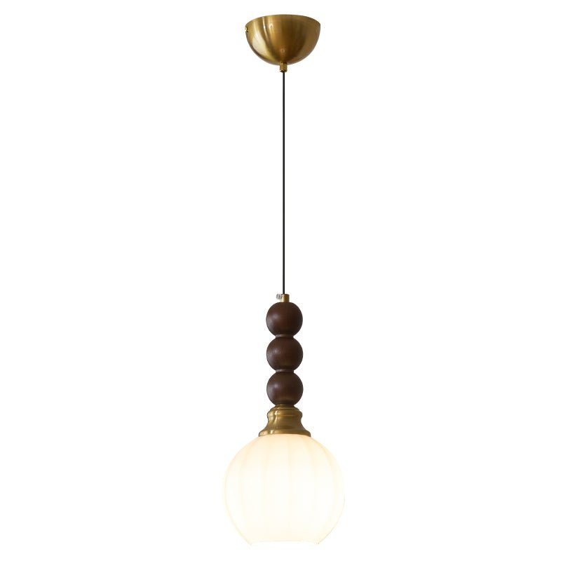 Vothaila Traditional Elegance Vintage Glass Wood Pendant Light