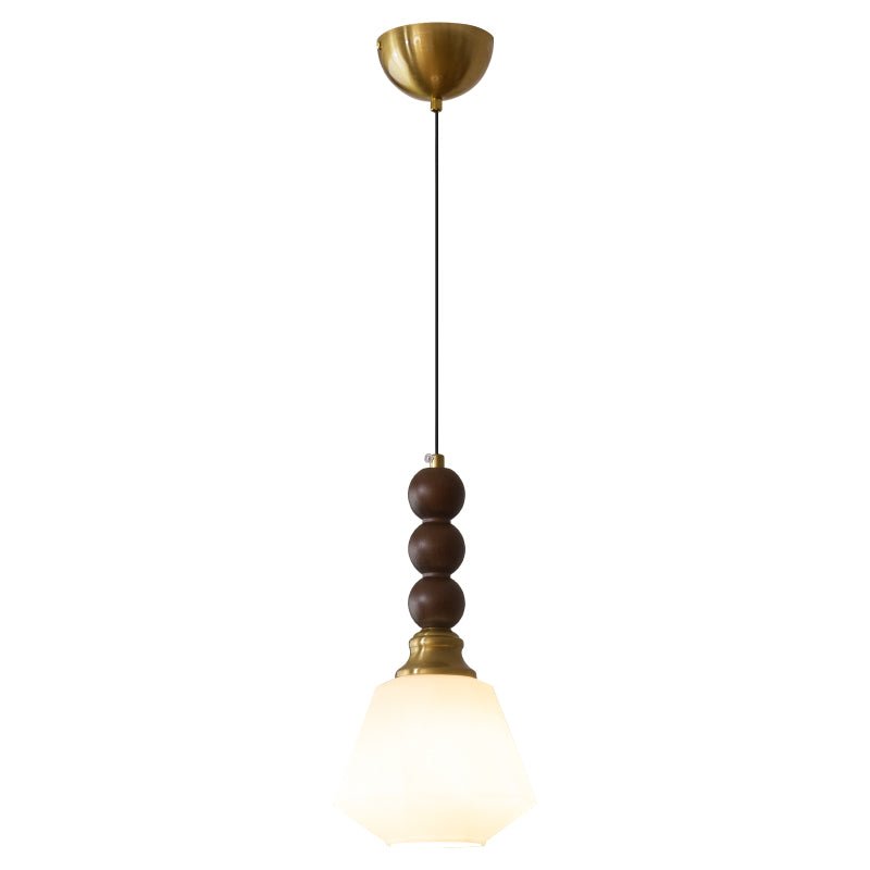 Vothaila Traditional Elegance Vintage Glass Wood Pendant Light
