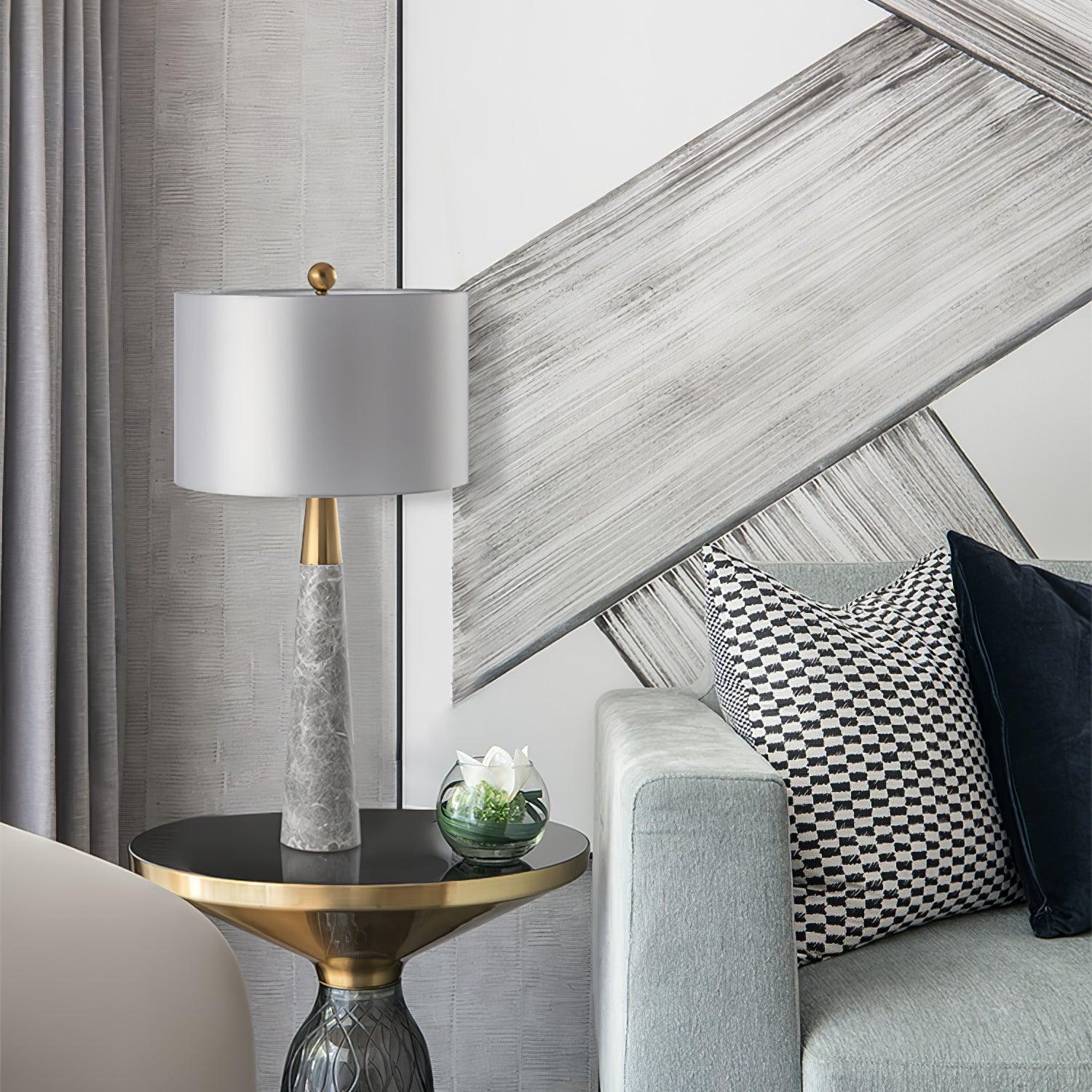 Yeth Marble Fabric Table Lamp