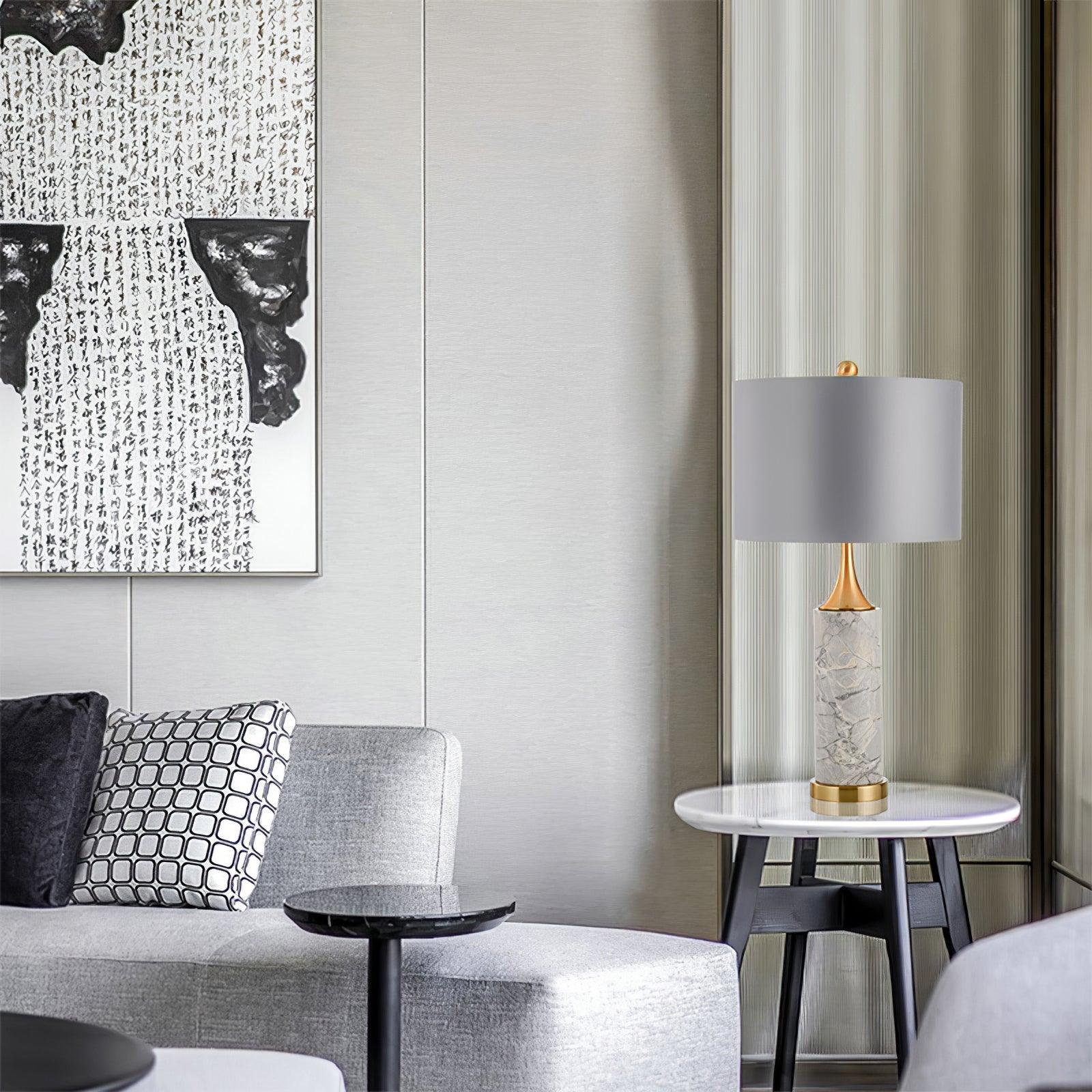 Yeth Marble Fabric Table Lamp