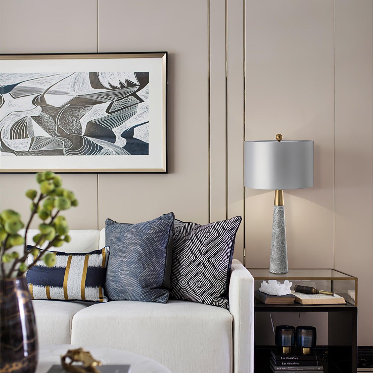 Yeth Marble Fabric Table Lamp