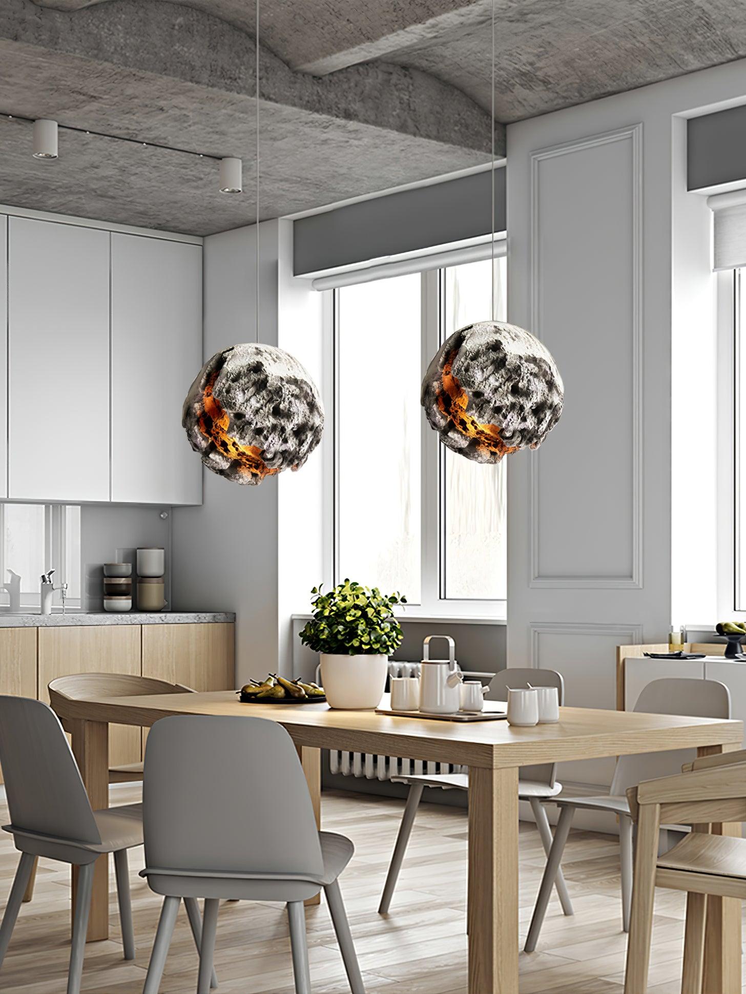 Ilphaara Irregular Planet Plastic Pendant Lamp