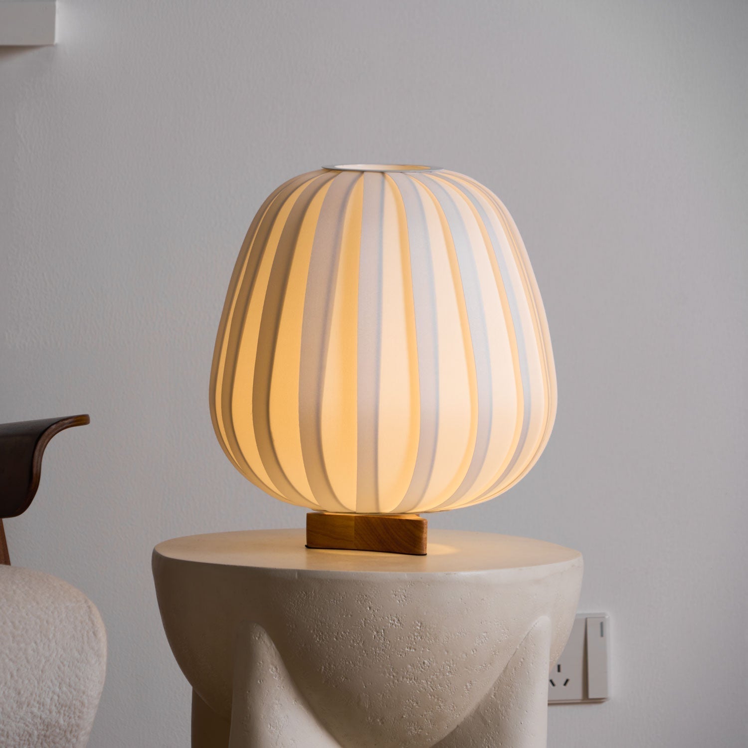 Solisuce Fabric Minimalist Table Lamp - Neutral Decor