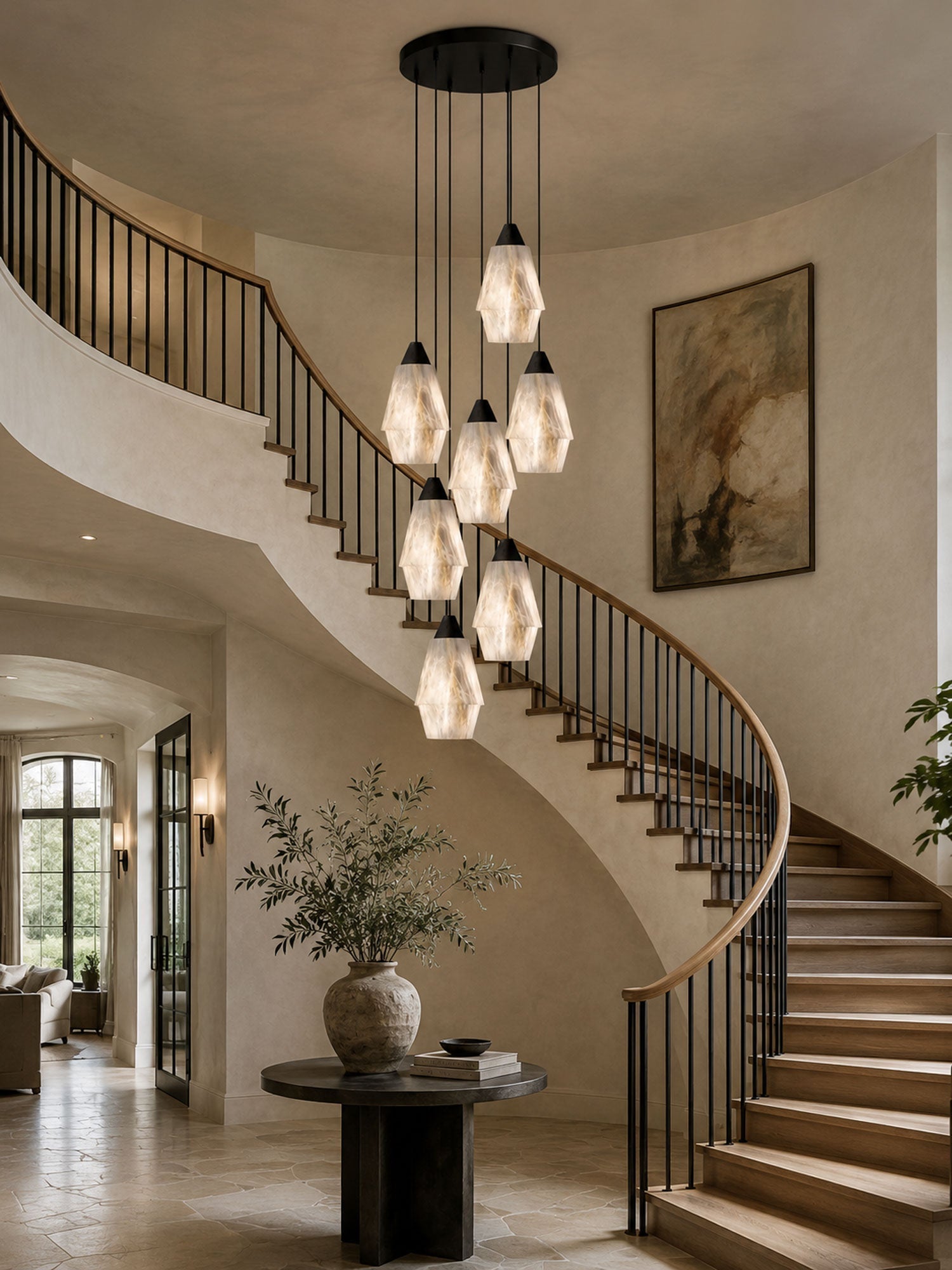 Aurevin Alabaster Cluster Chandelier