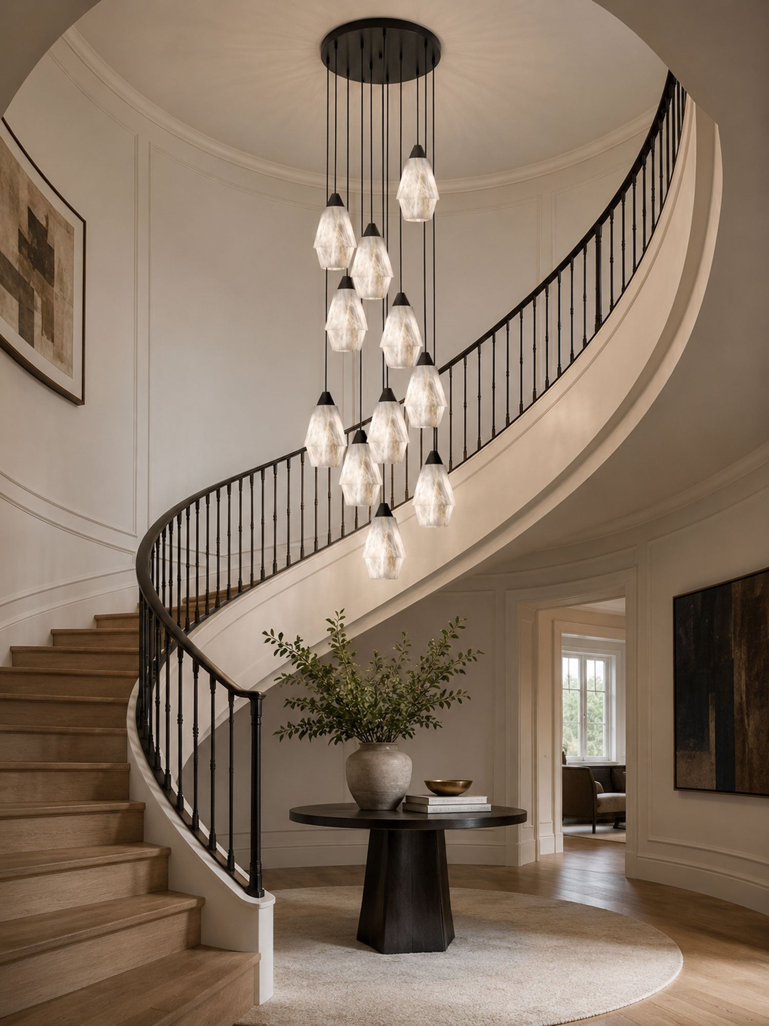 Aurevin Alabaster Cluster Chandelier