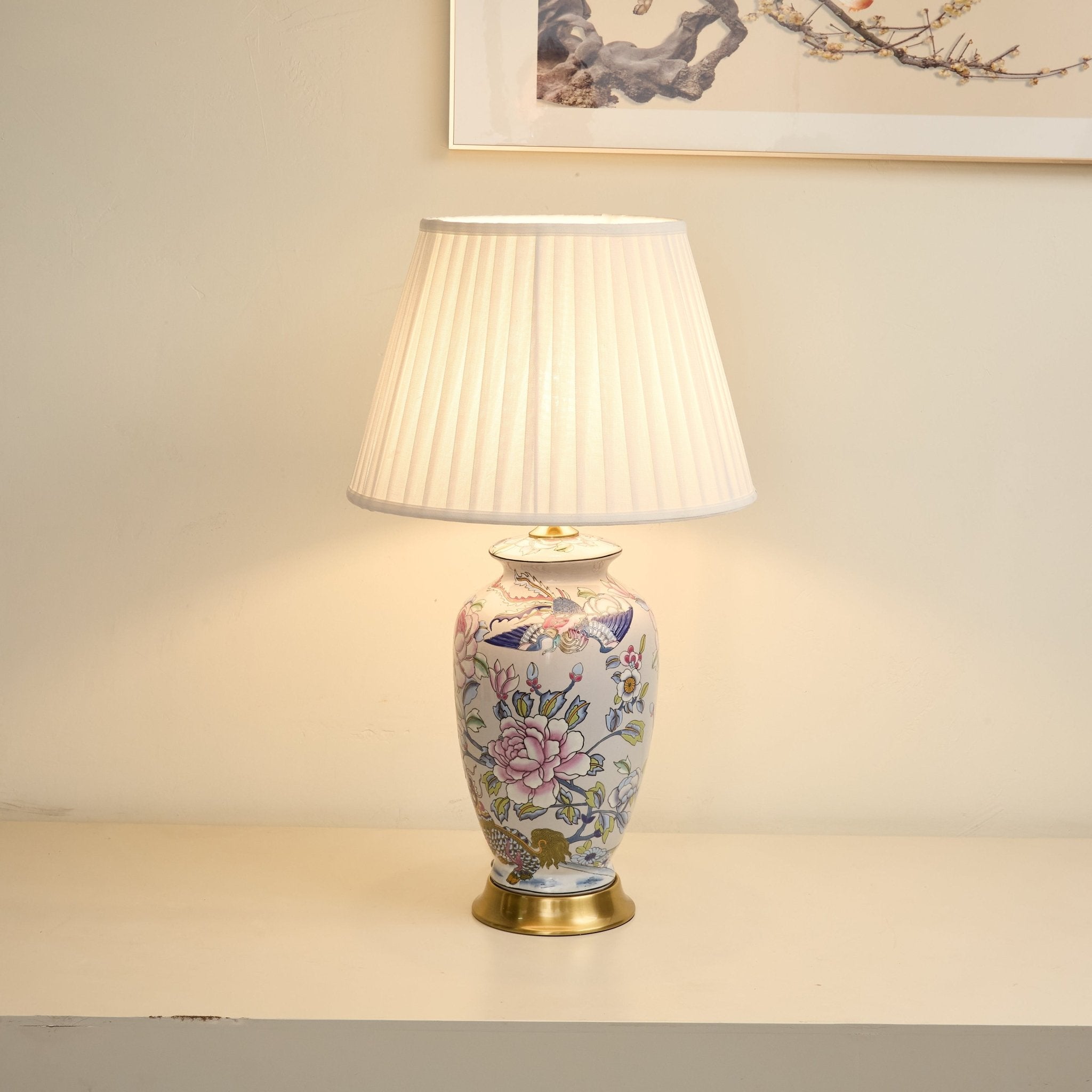 Famille Rose Ceramic Table Lamp