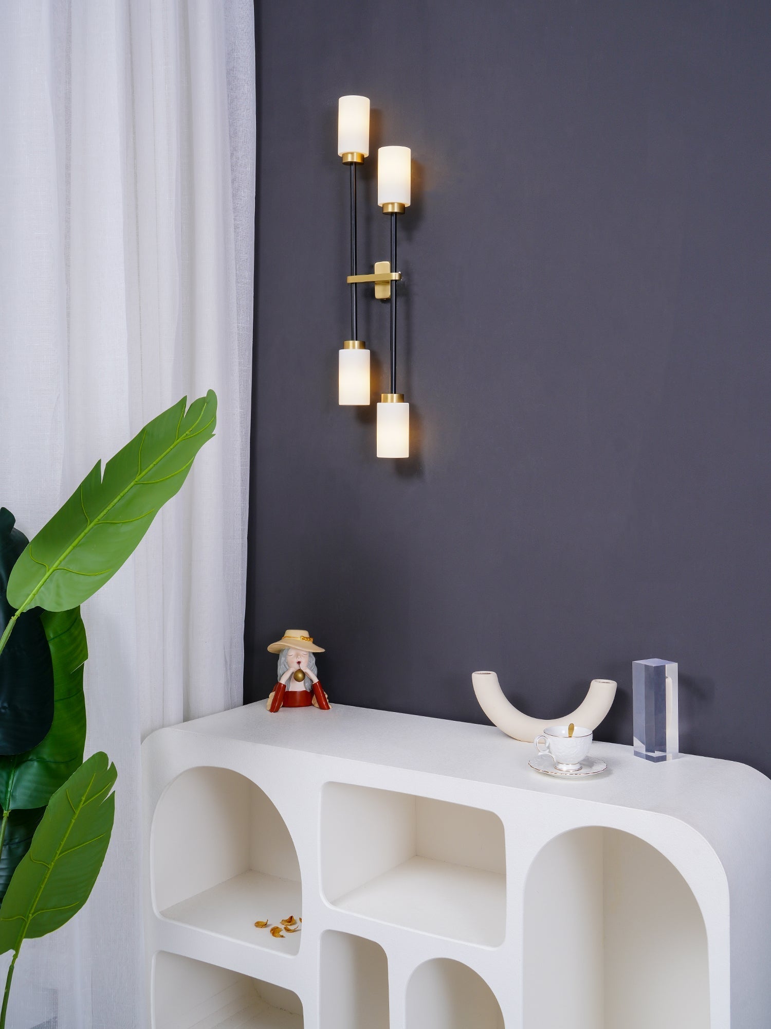 Lustra Wall Lamp Cylinder Glass Linear - Neutral Decor