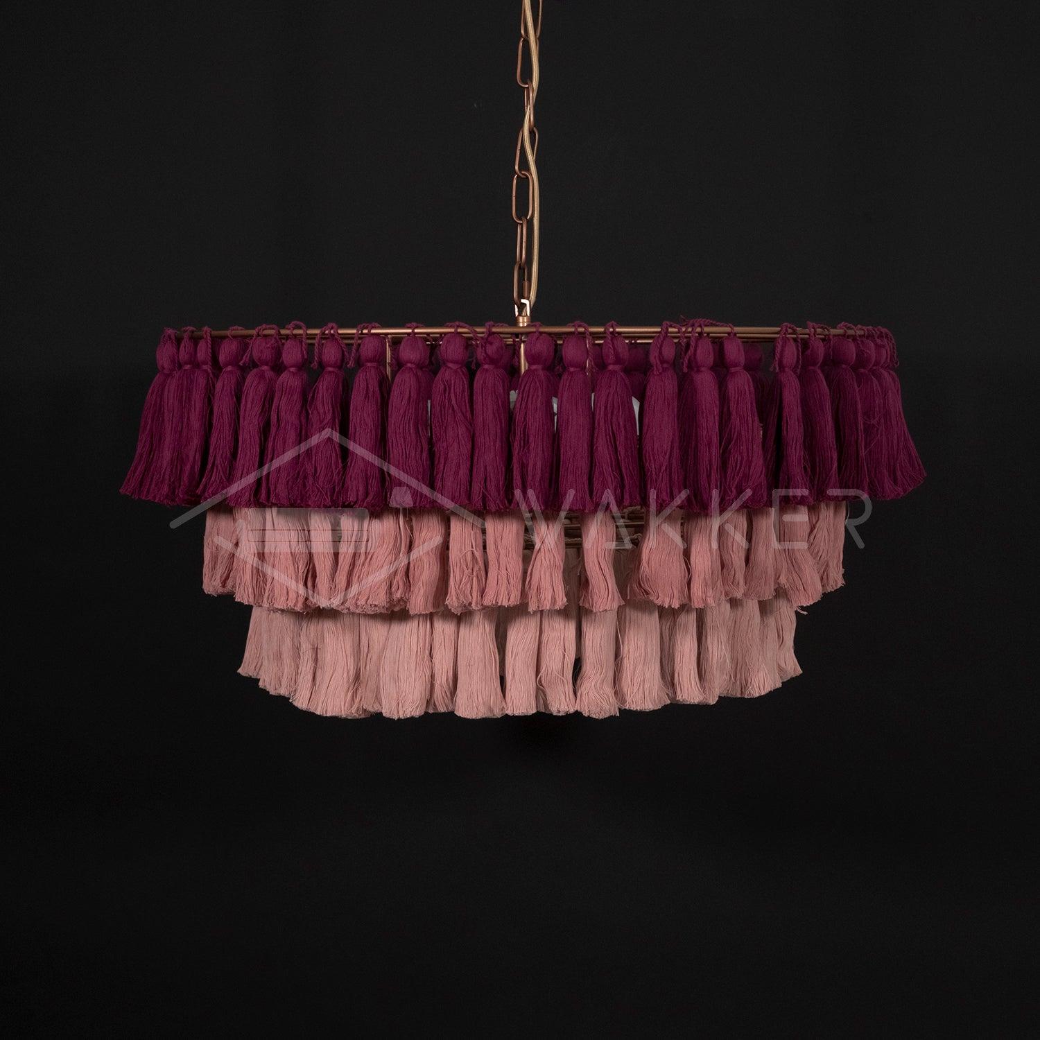 Arixo Chandelier Pink Bohemian Chic