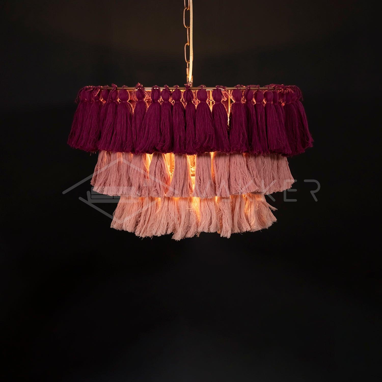 Arixo Chandelier Pink Bohemian Chic