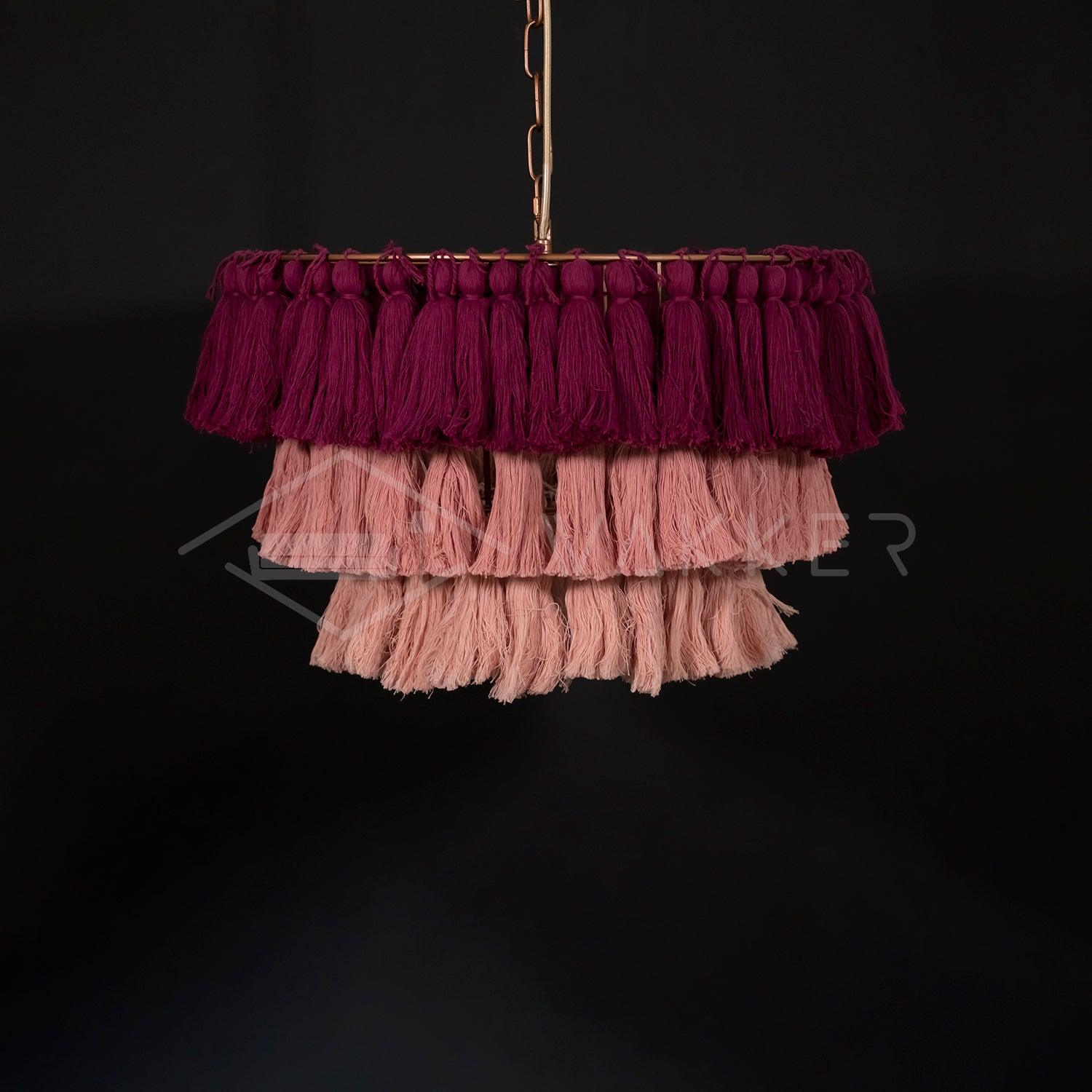 Arixo Chandelier Pink Bohemian Chic