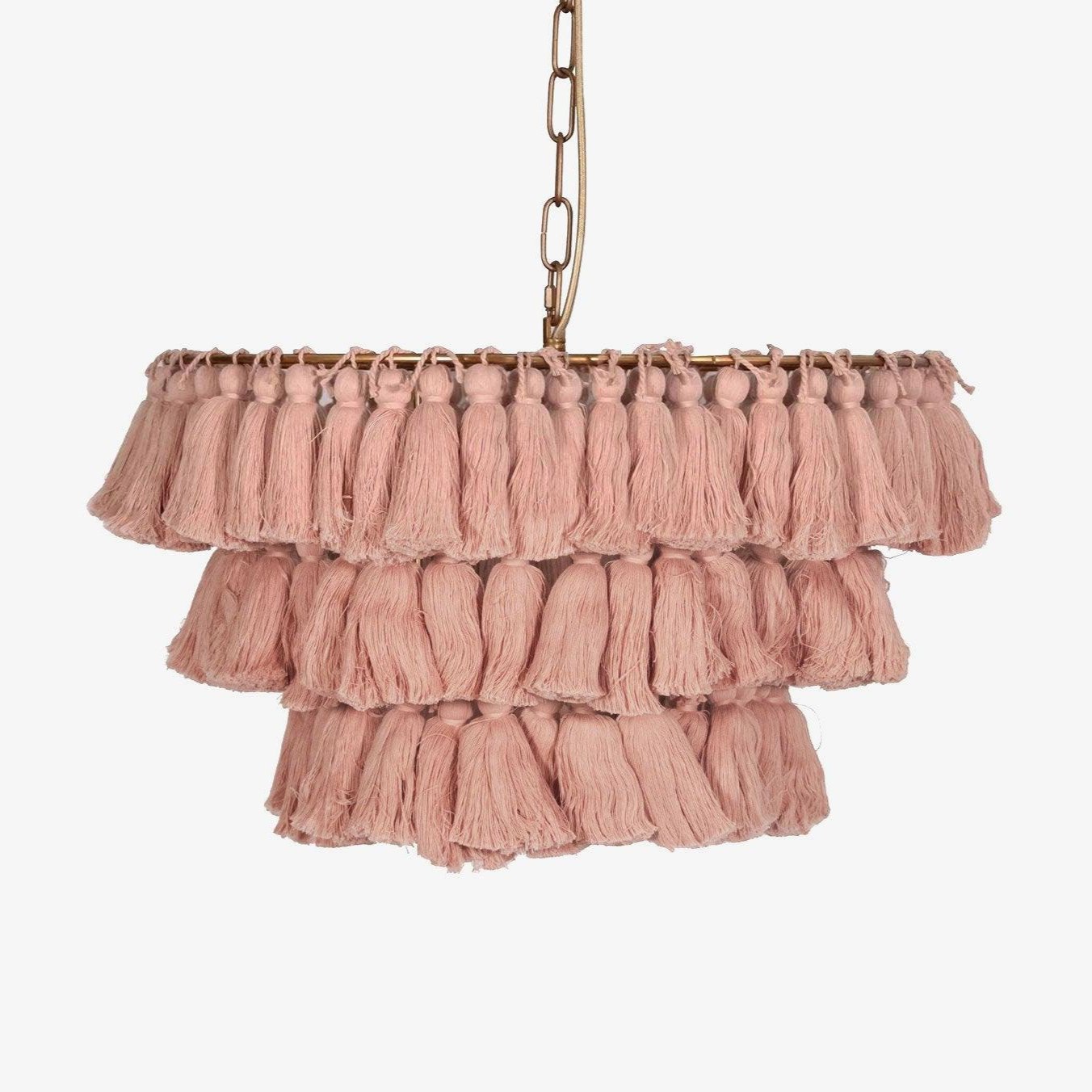 Arixo Chandelier Pink Bohemian Chic