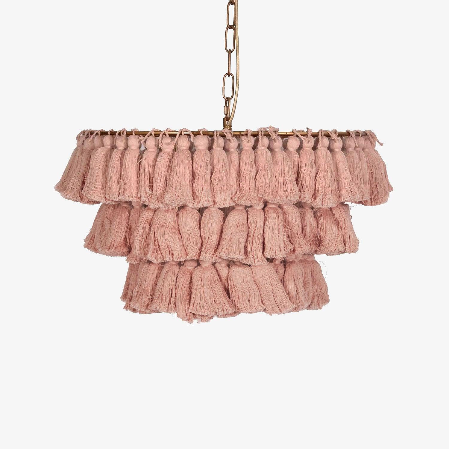 Arixo Chandelier Pink Bohemian Chic