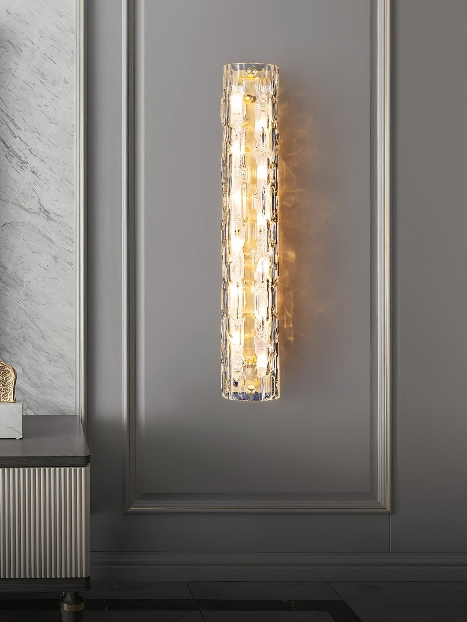 Bexley Brass Glass Glam Wall Lamp