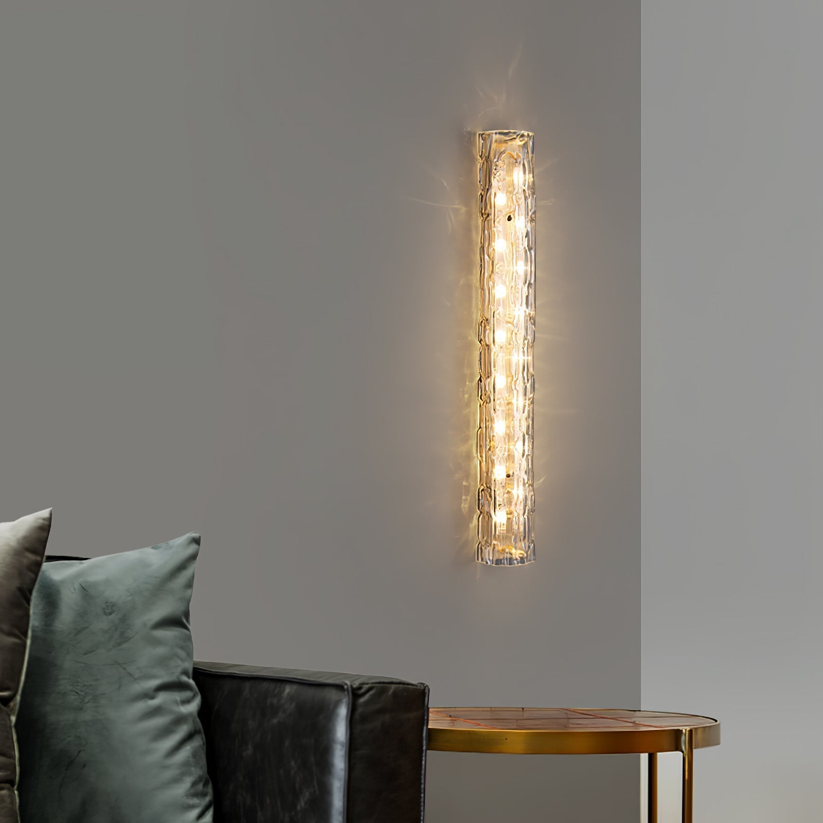 Bexley Brass Glass Glam Wall Lamp