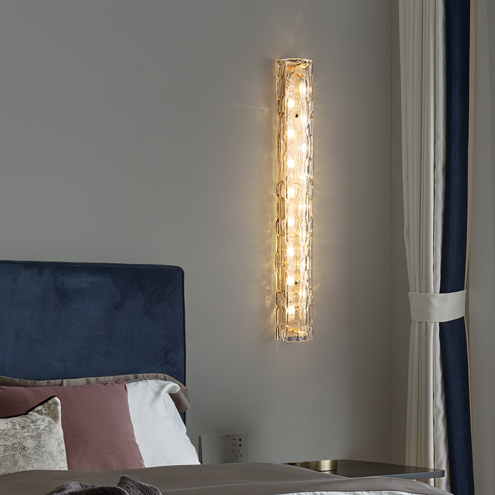 Bexley Brass Glass Glam Wall Lamp
