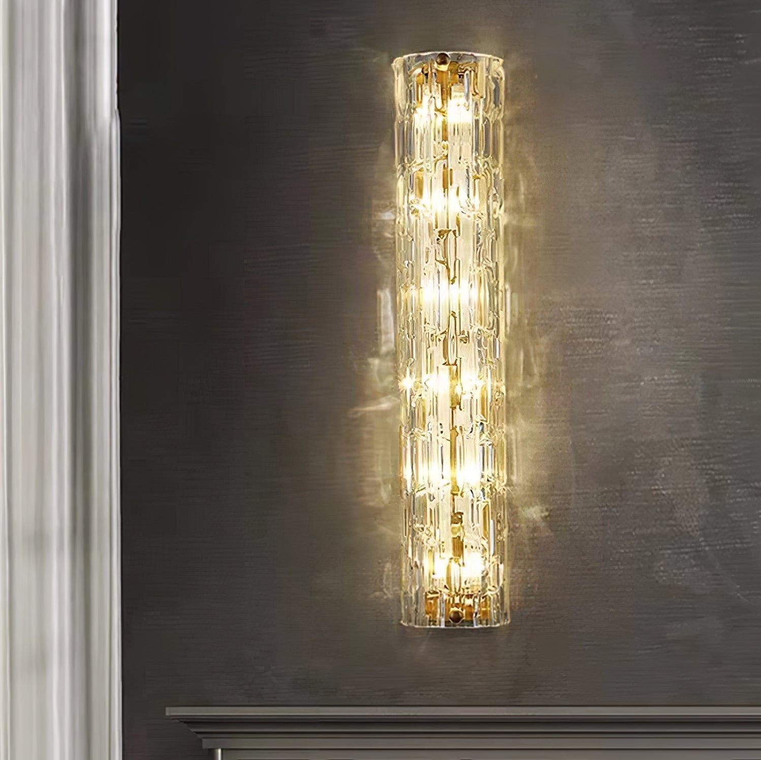 Bexley Brass Glass Glam Wall Lamp