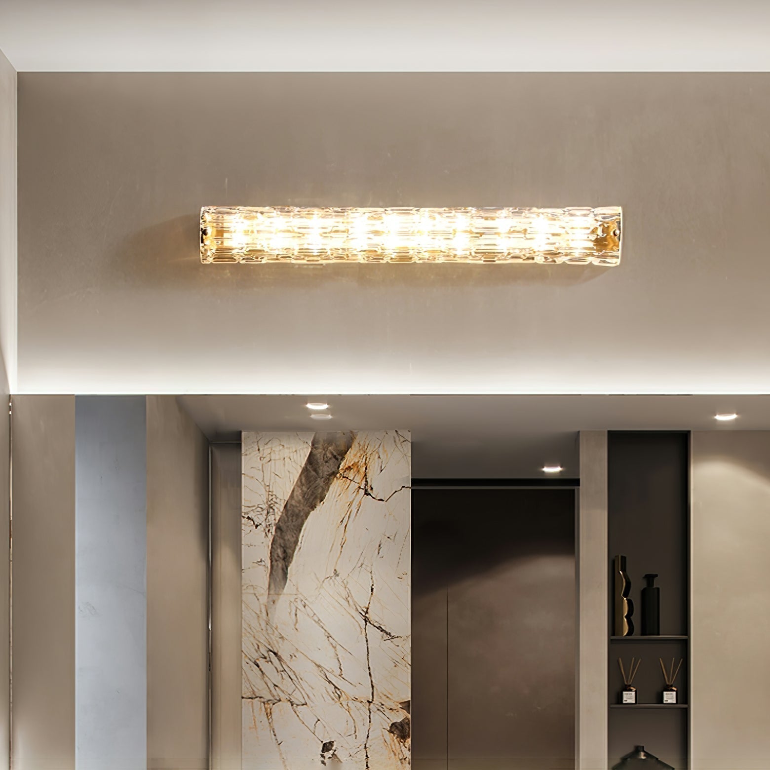 Bexley Brass Glass Glam Wall Lamp