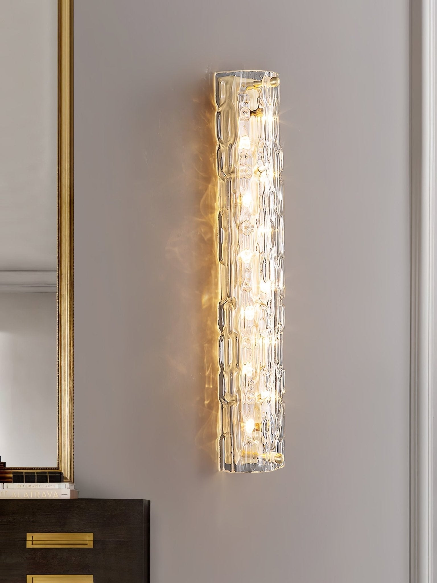Bexley Brass Glass Glam Wall Lamp