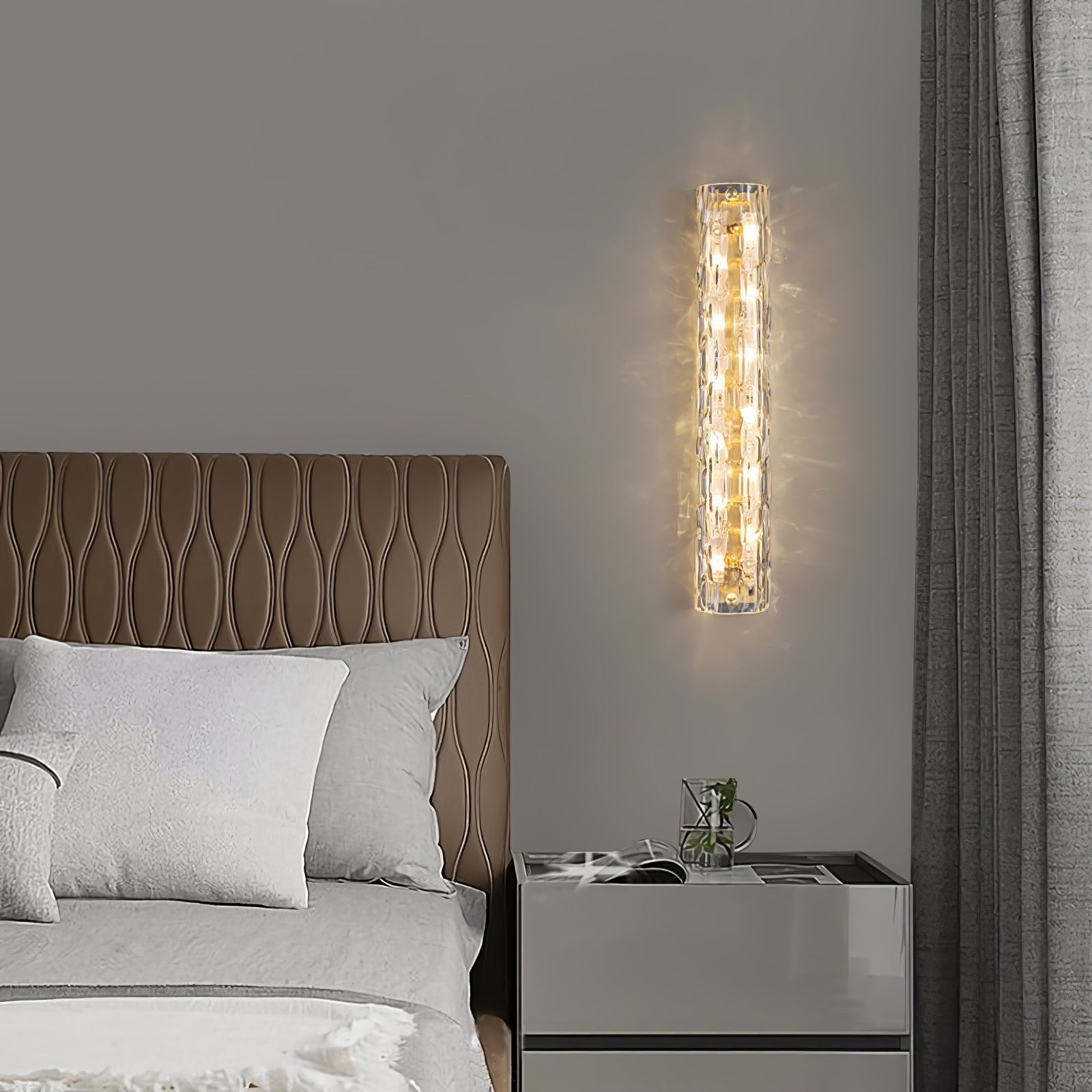 Bexley Brass Glass Glam Wall Lamp