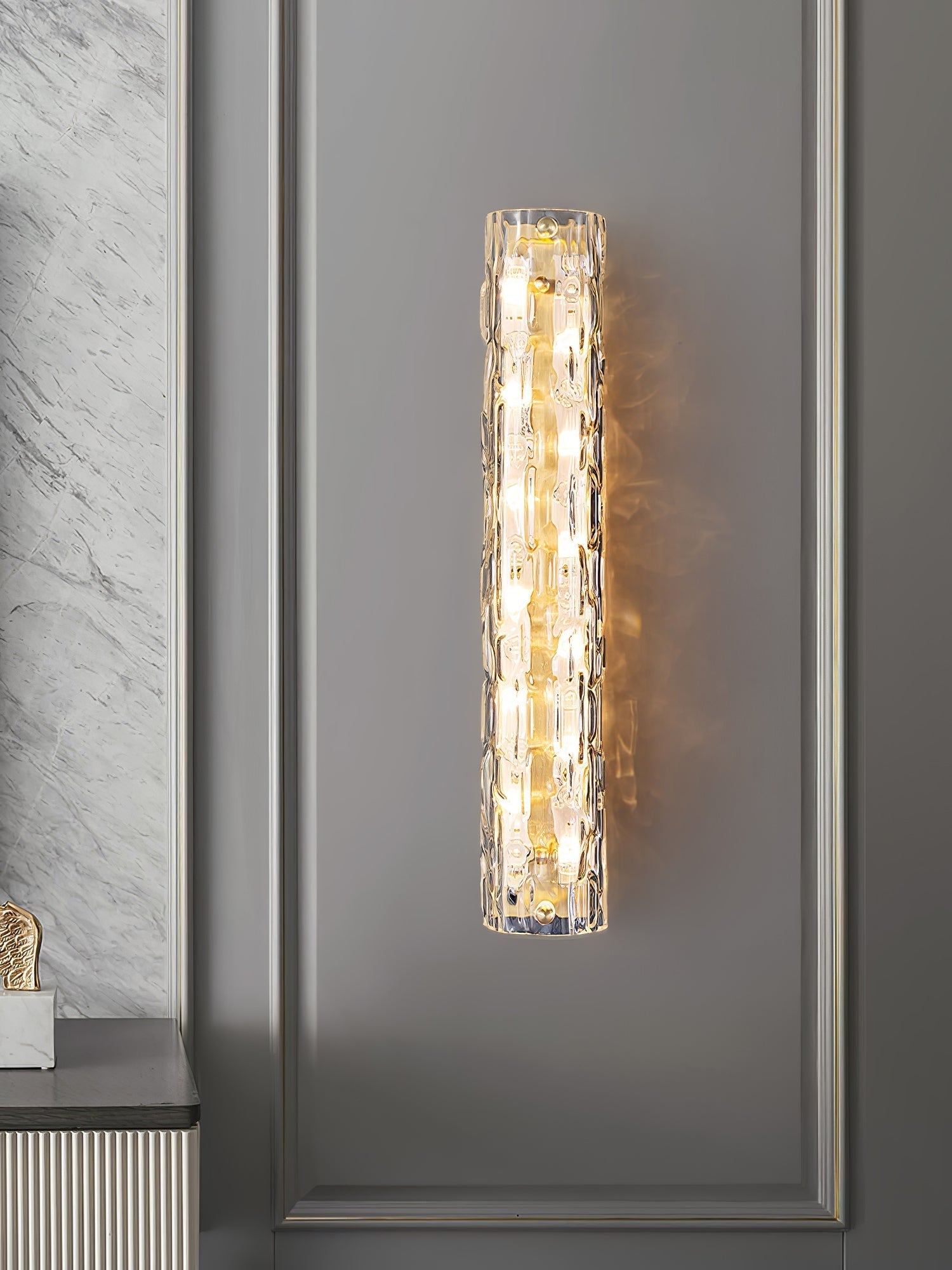Bexley Brass Glass Glam Wall Lamp