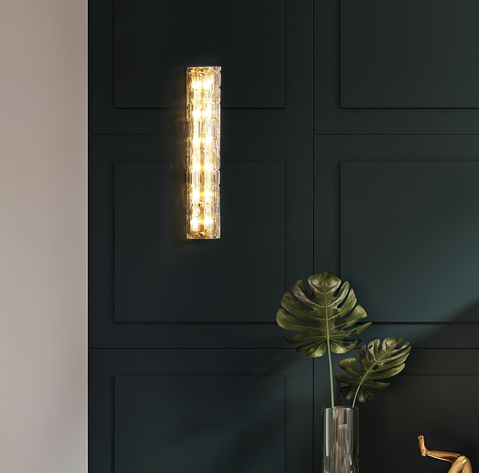 Bexley Brass Glass Glam Wall Lamp
