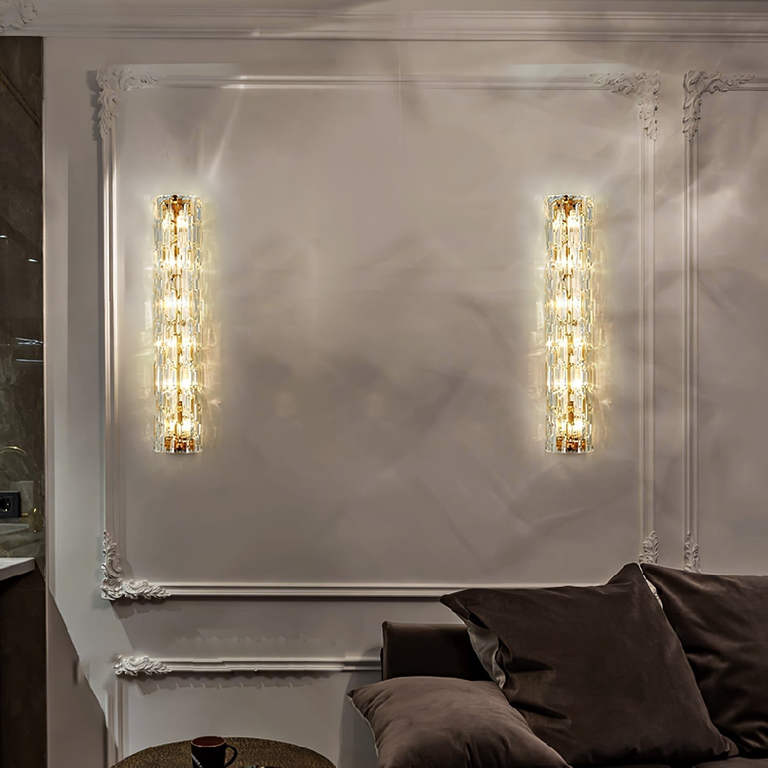 Bexley Brass Glass Glam Wall Lamp