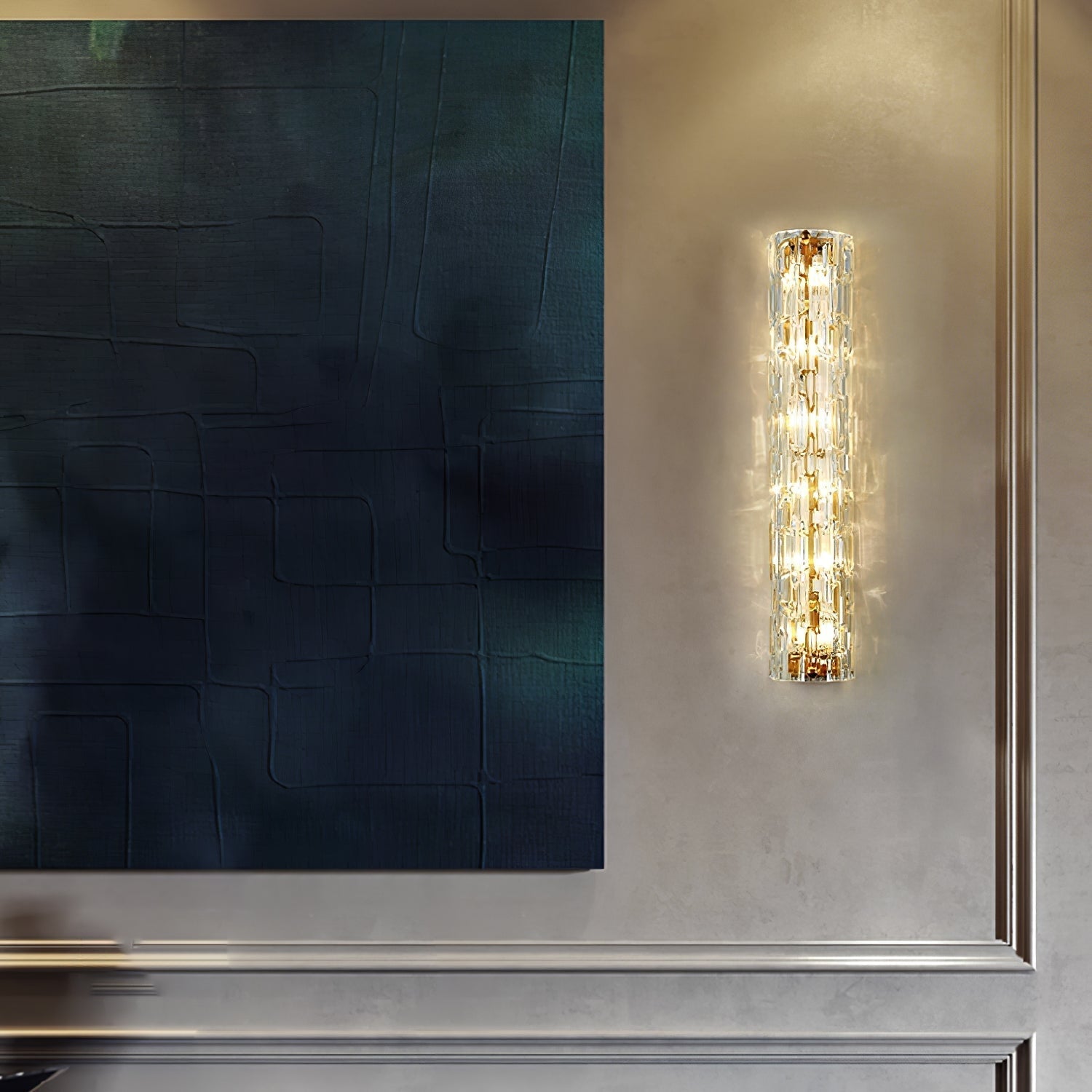 Bexley Brass Glass Glam Wall Lamp