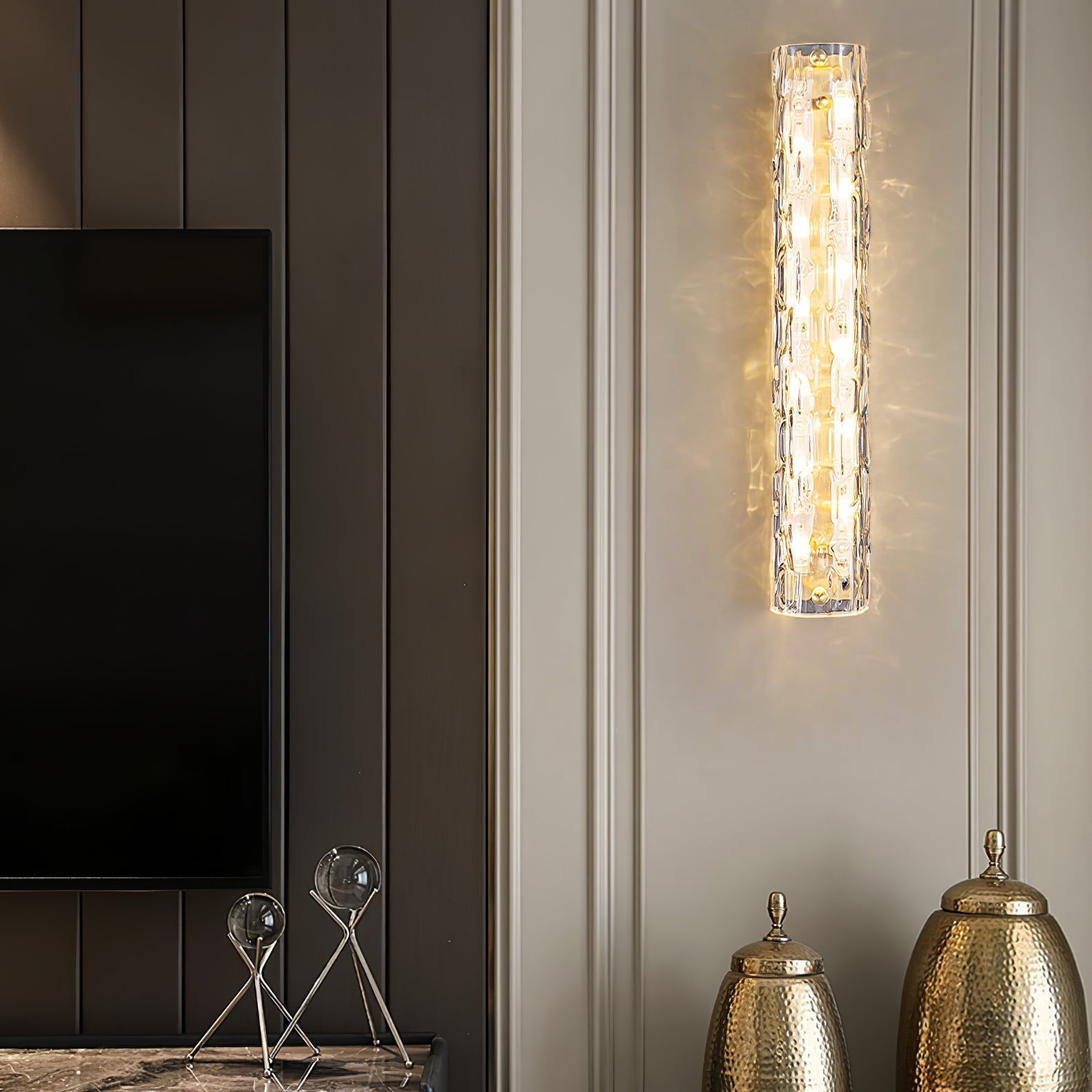 Bexley Brass Glass Glam Wall Lamp