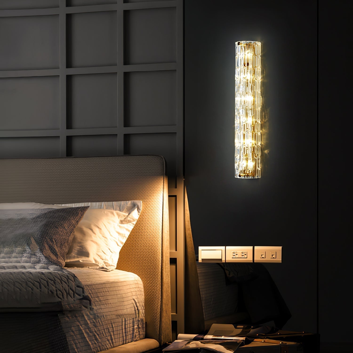 Bexley Brass Glass Glam Wall Lamp