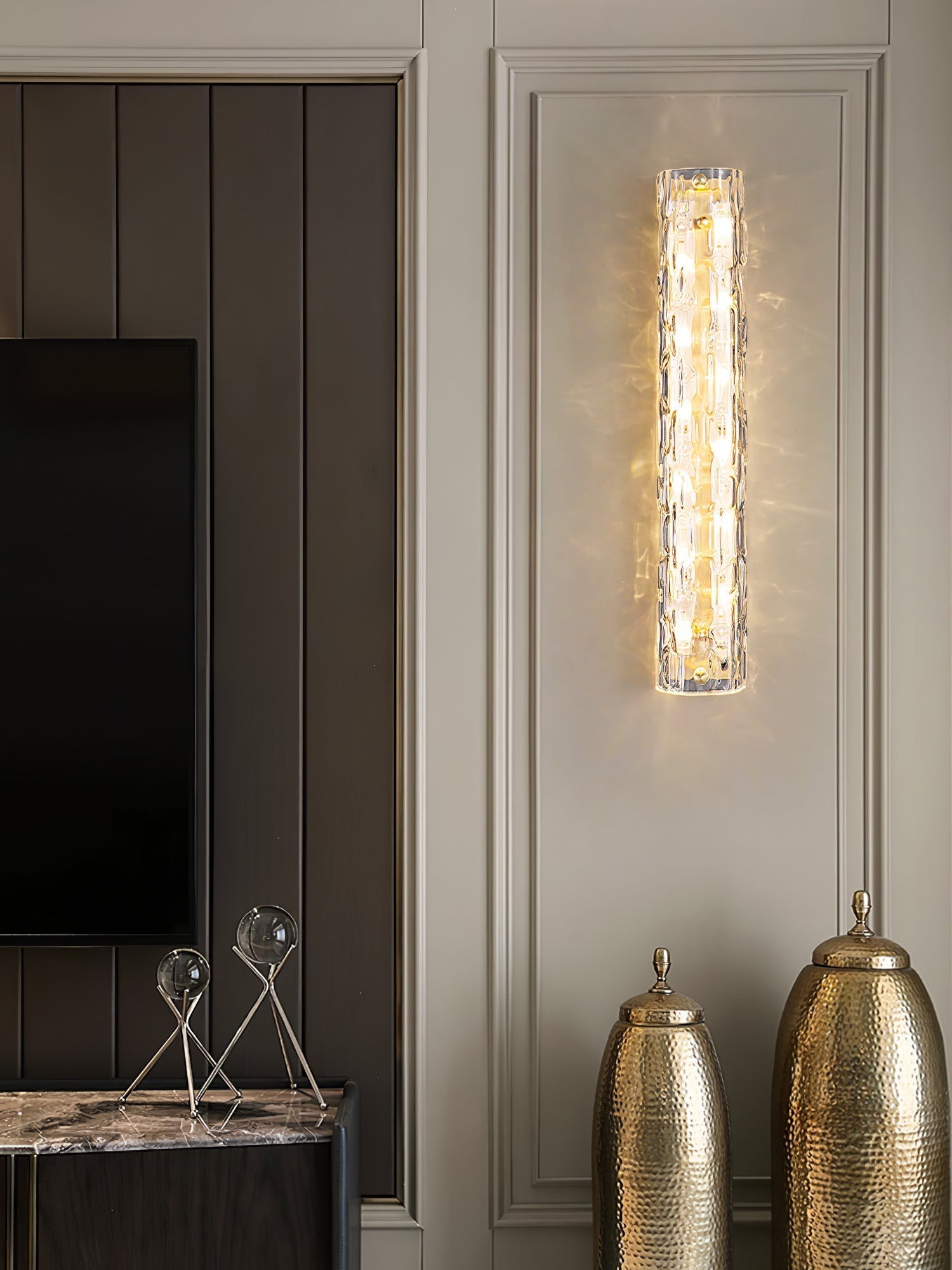 Bexley Brass Glass Glam Wall Lamp
