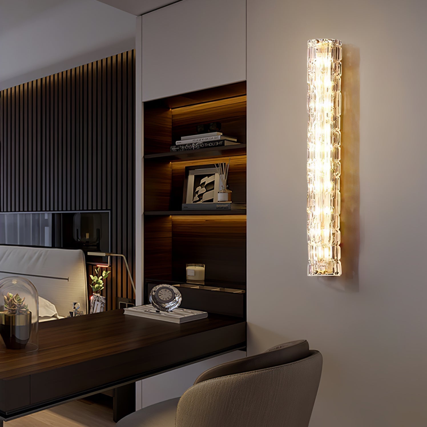 Bexley Brass Glass Glam Wall Lamp