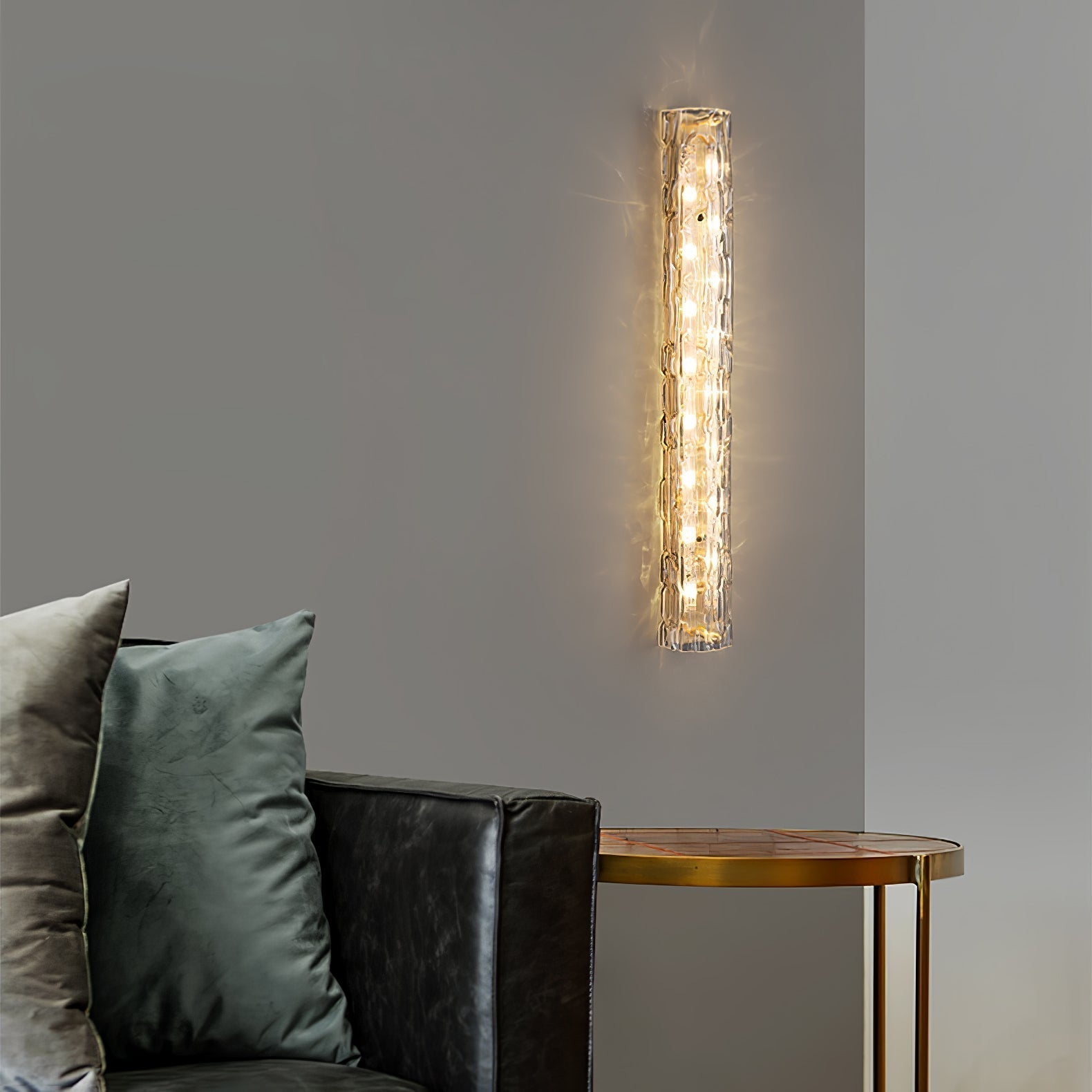 Bexley Brass Glass Glam Wall Lamp