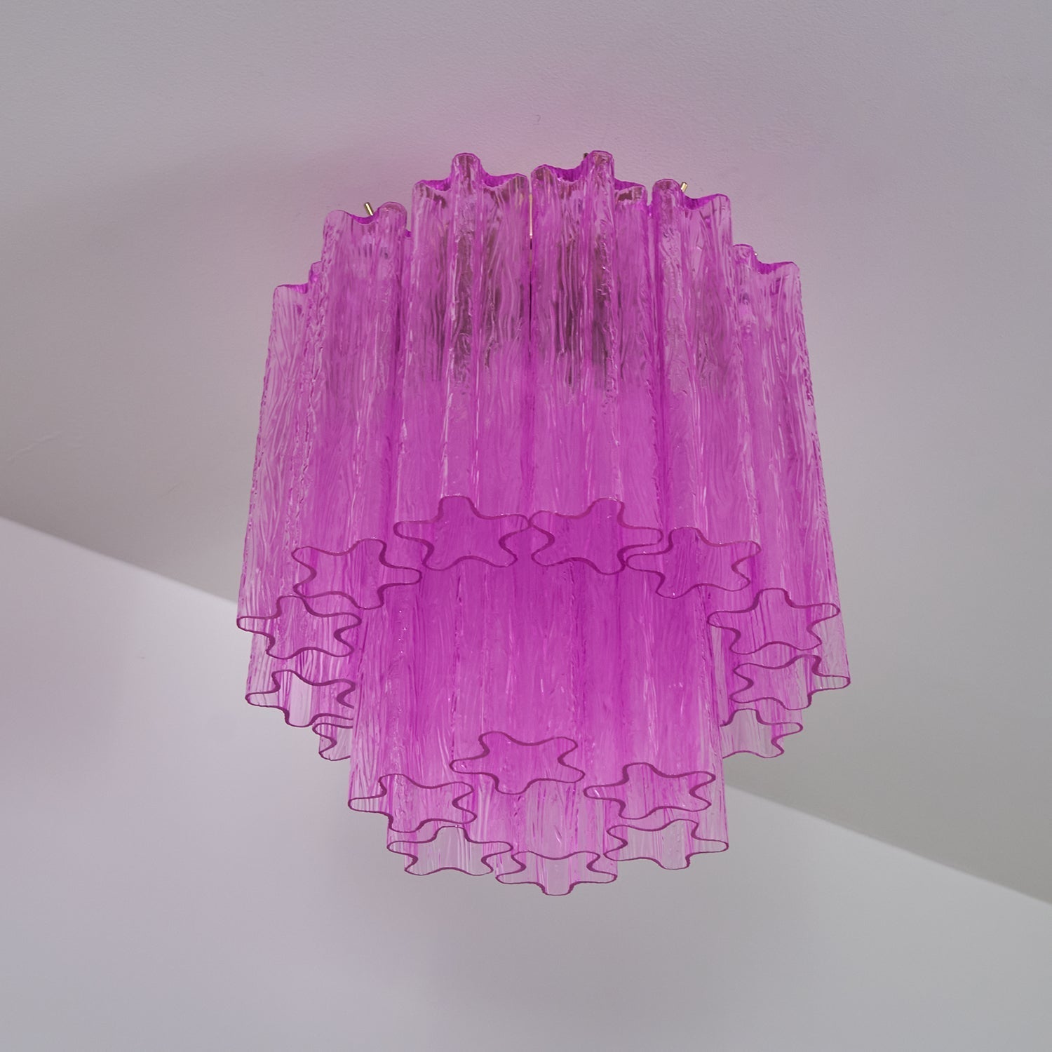 Aurora Ceiling Lamp Purple Murano Glass Tiered Flush Mount - Neutral Decor