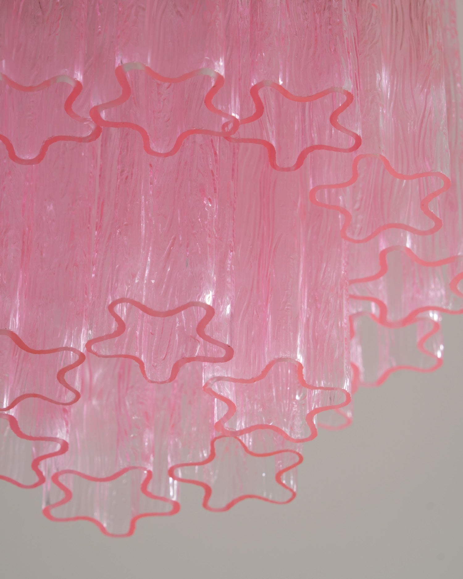 Eiriel Ceiling Lamp Pink Murano Glass Tiered Modern Flush