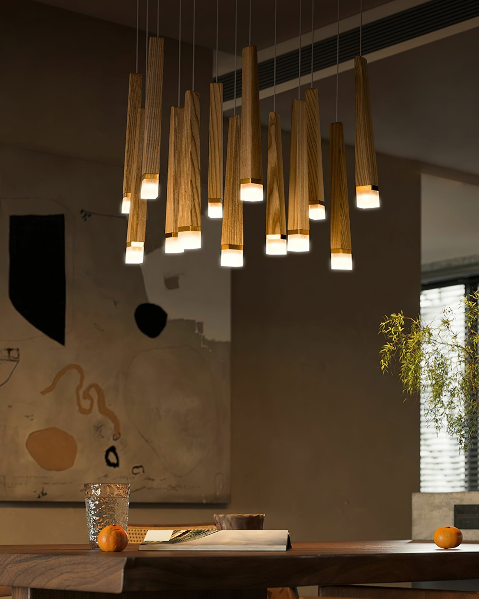 Sylielle Firewood Stick Wood Chandelier