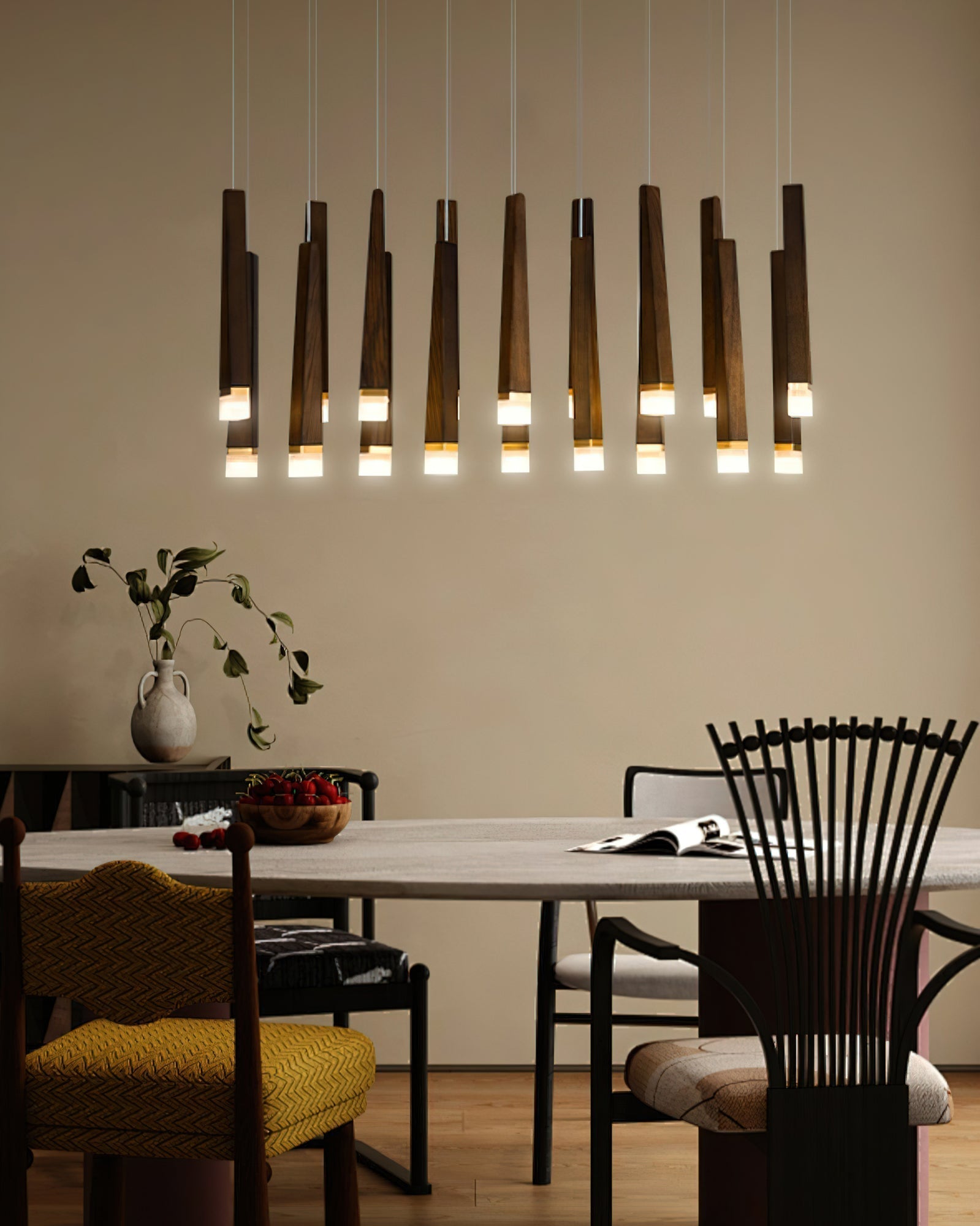 Sylielle Firewood Stick Wood Chandelier