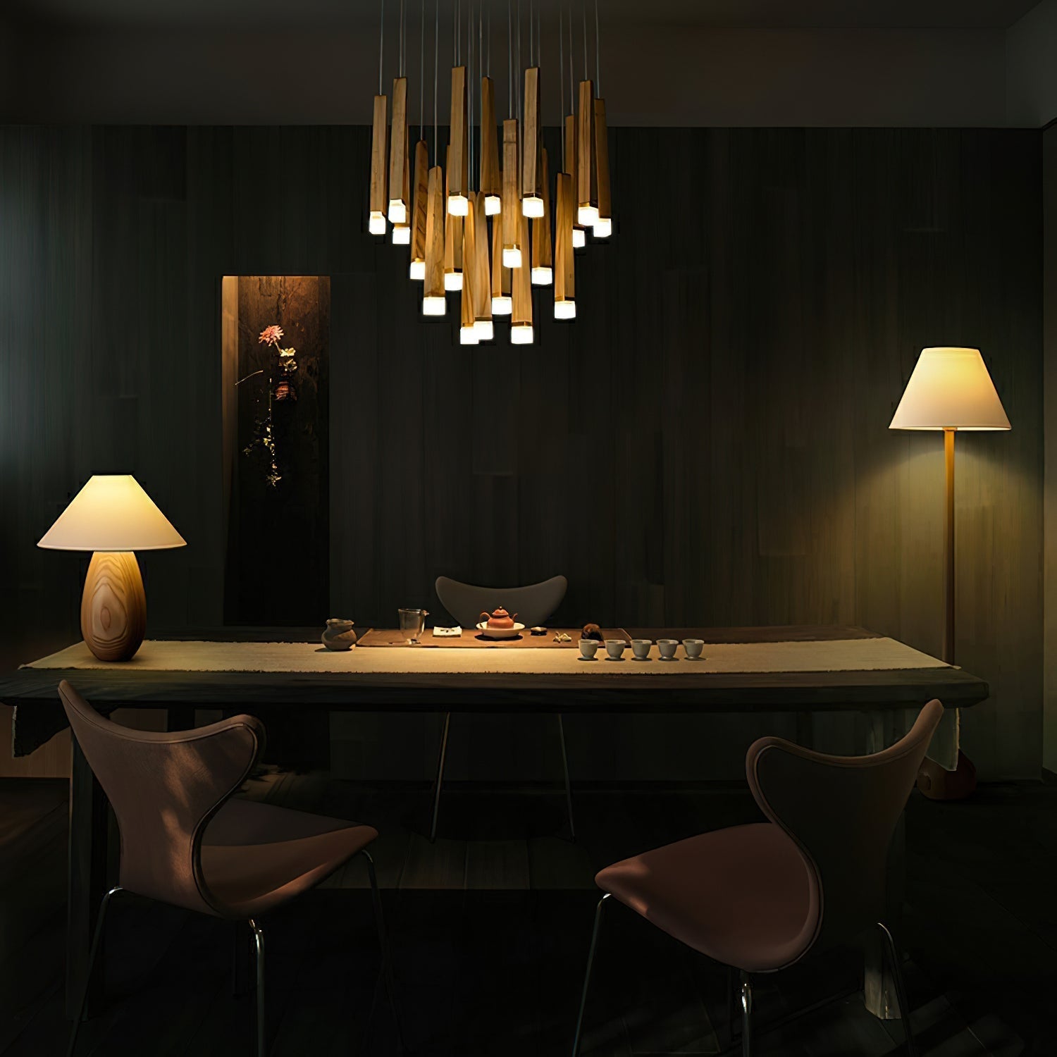 Sylielle Firewood Stick Wood Chandelier