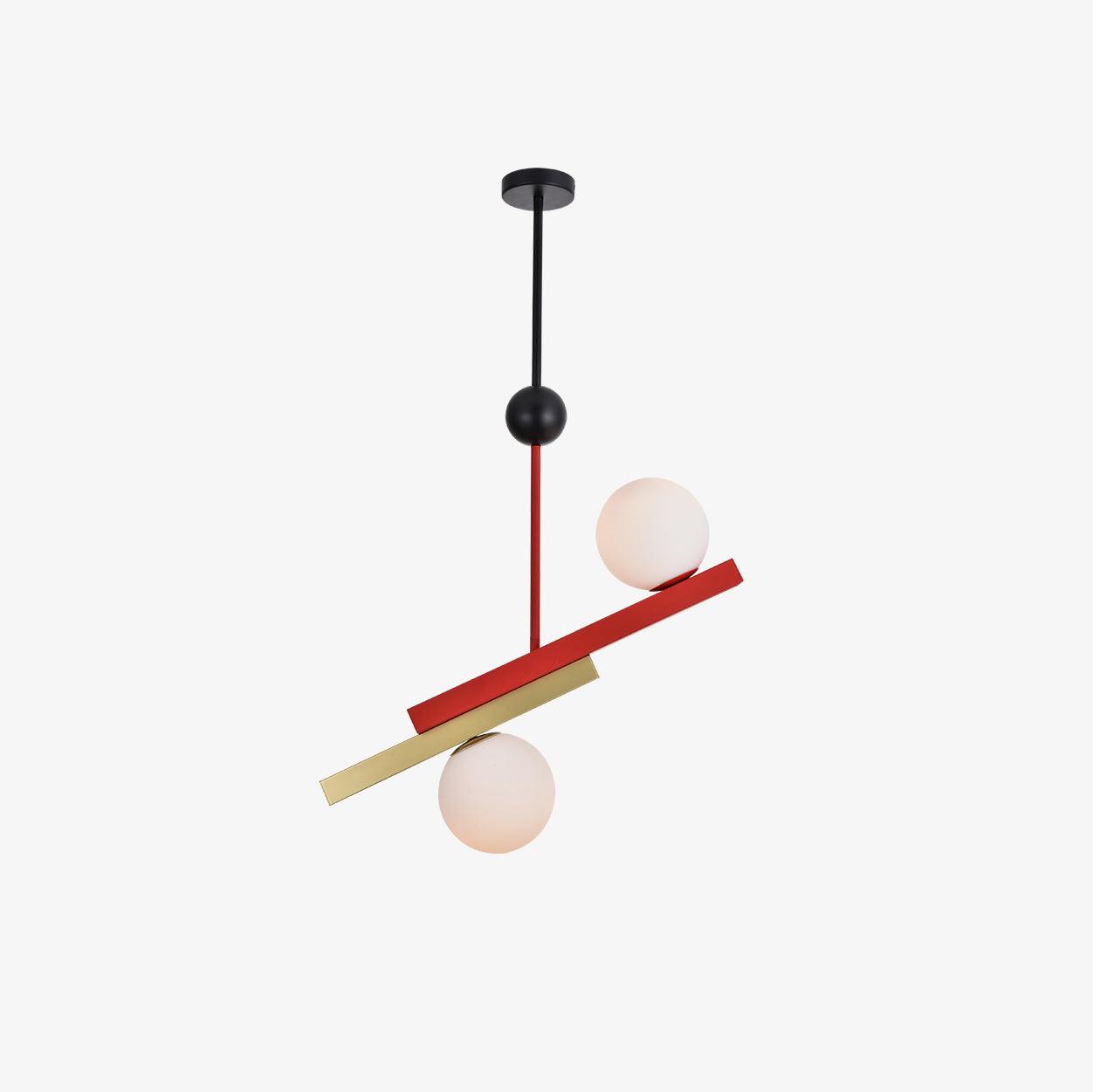 Veveny Pendant Lamp Double Globe Linear Bars Geometric