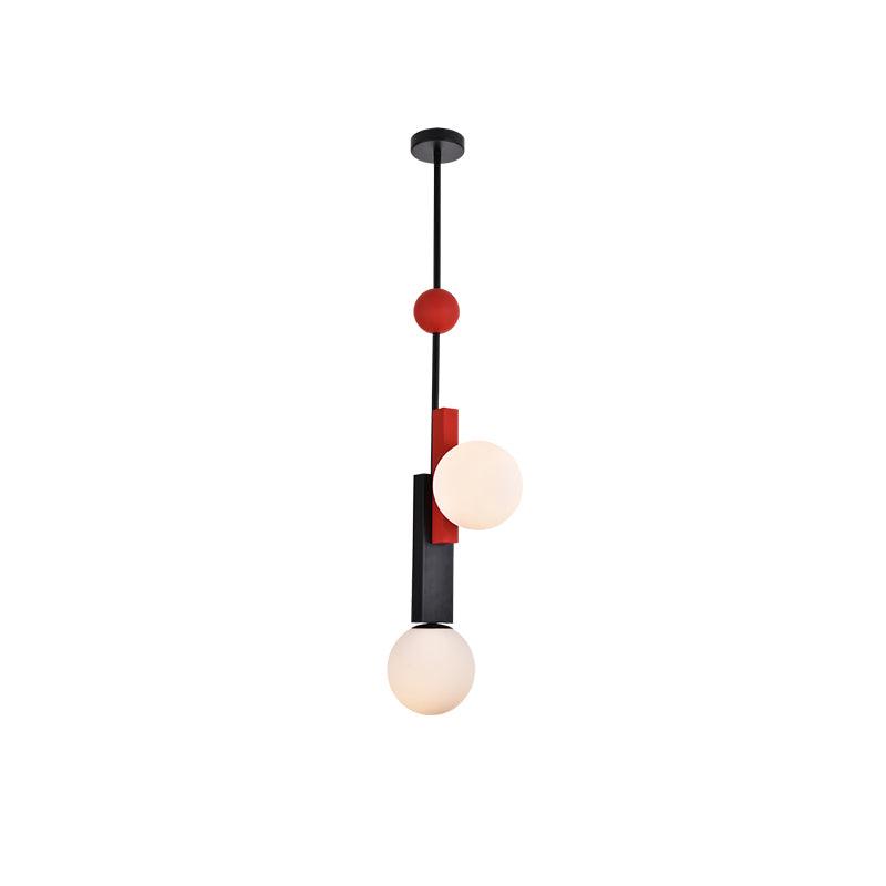 Veveny Pendant Lamp Double Globe Linear Bars Geometric