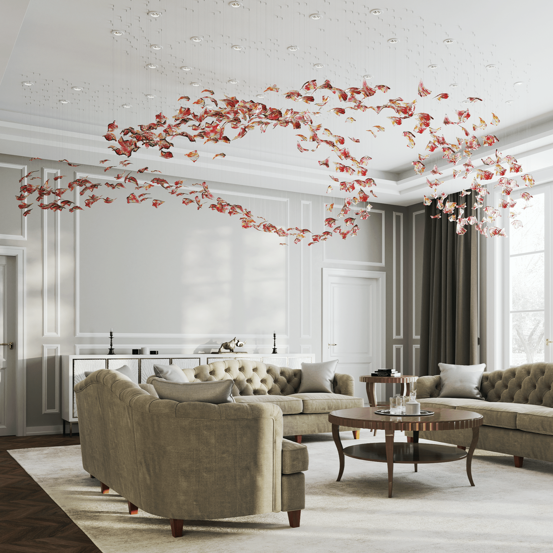 Elmiros Petal Glass Chandelier