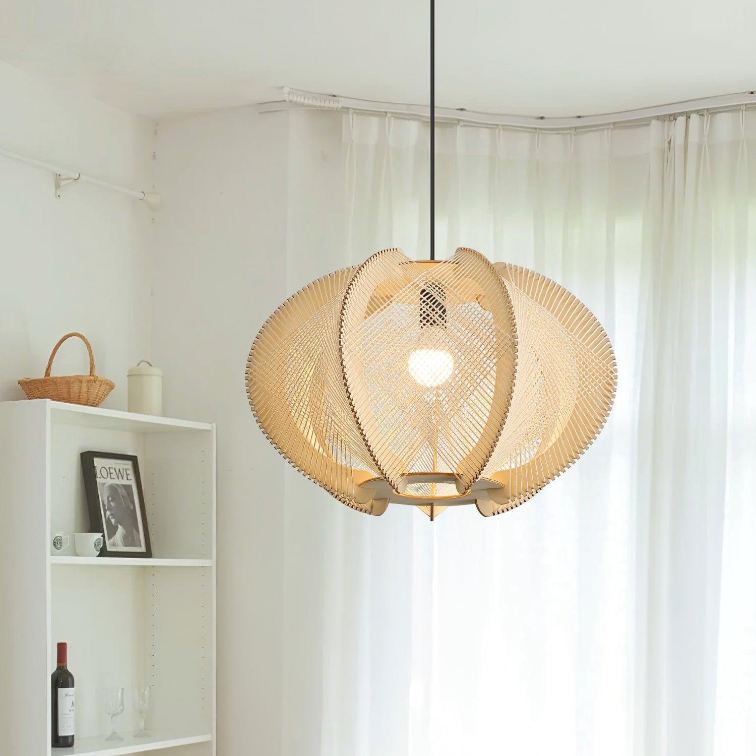 Atel Wood & Hemp Rope Pendant Light