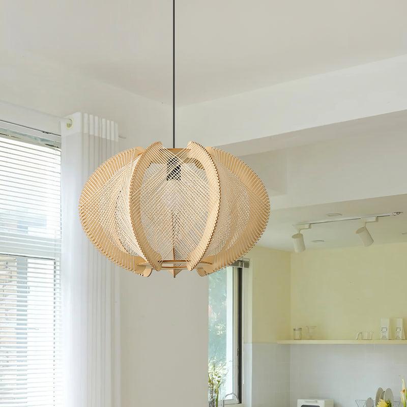 Atel Wood & Hemp Rope Pendant Light