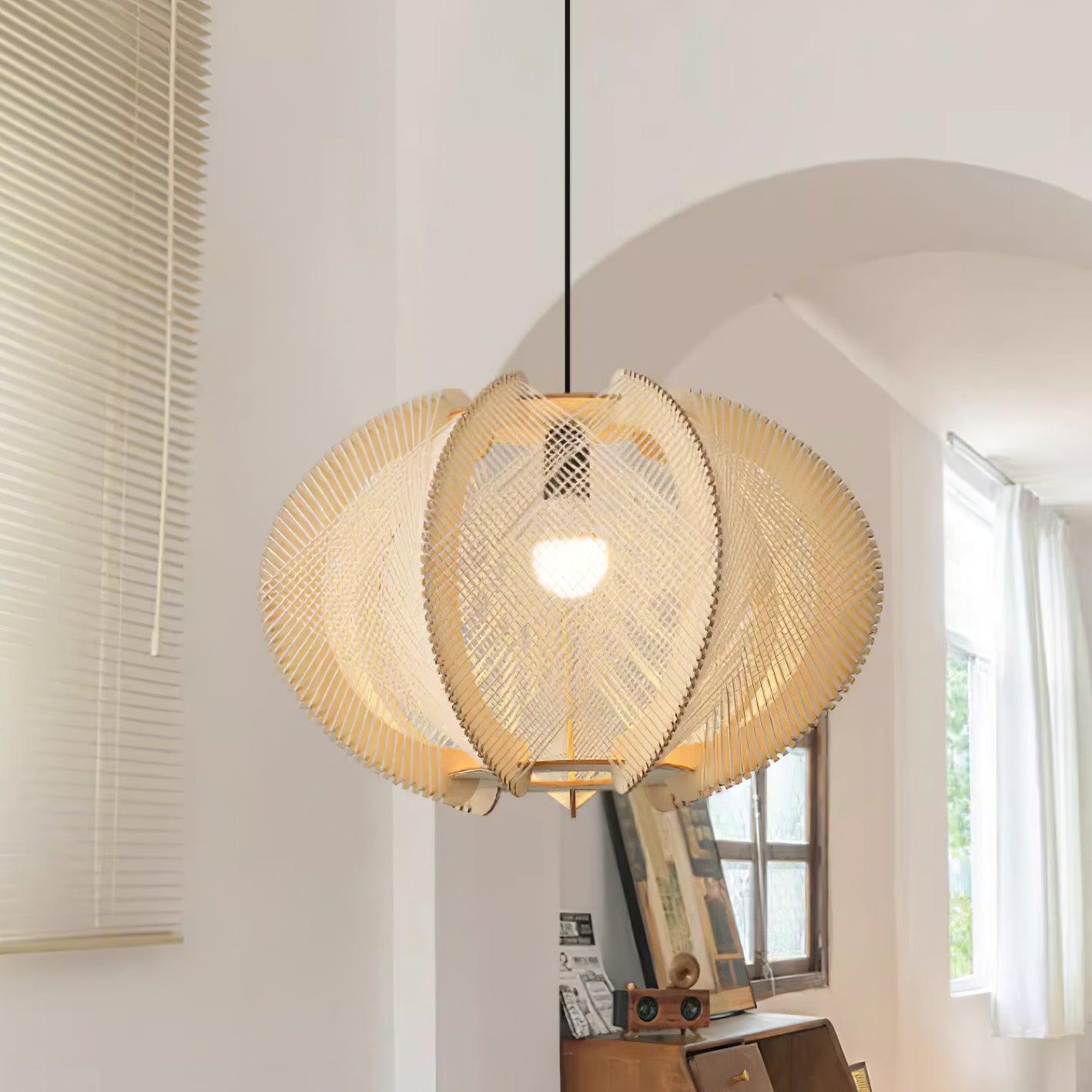 Atel Wood & Hemp Rope Pendant Light