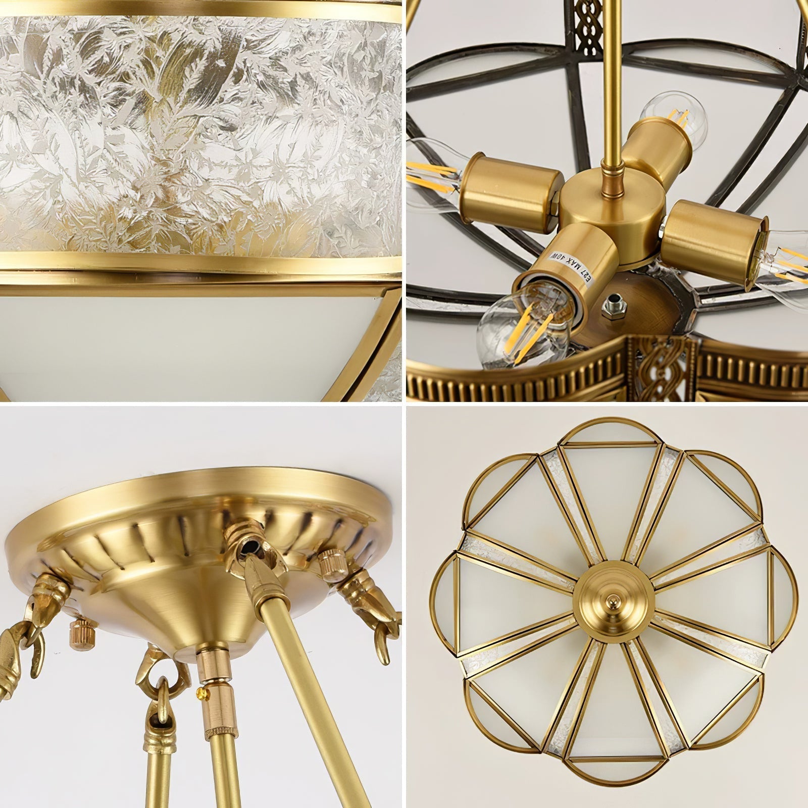 Xaris Floral Brass Floor Lamp