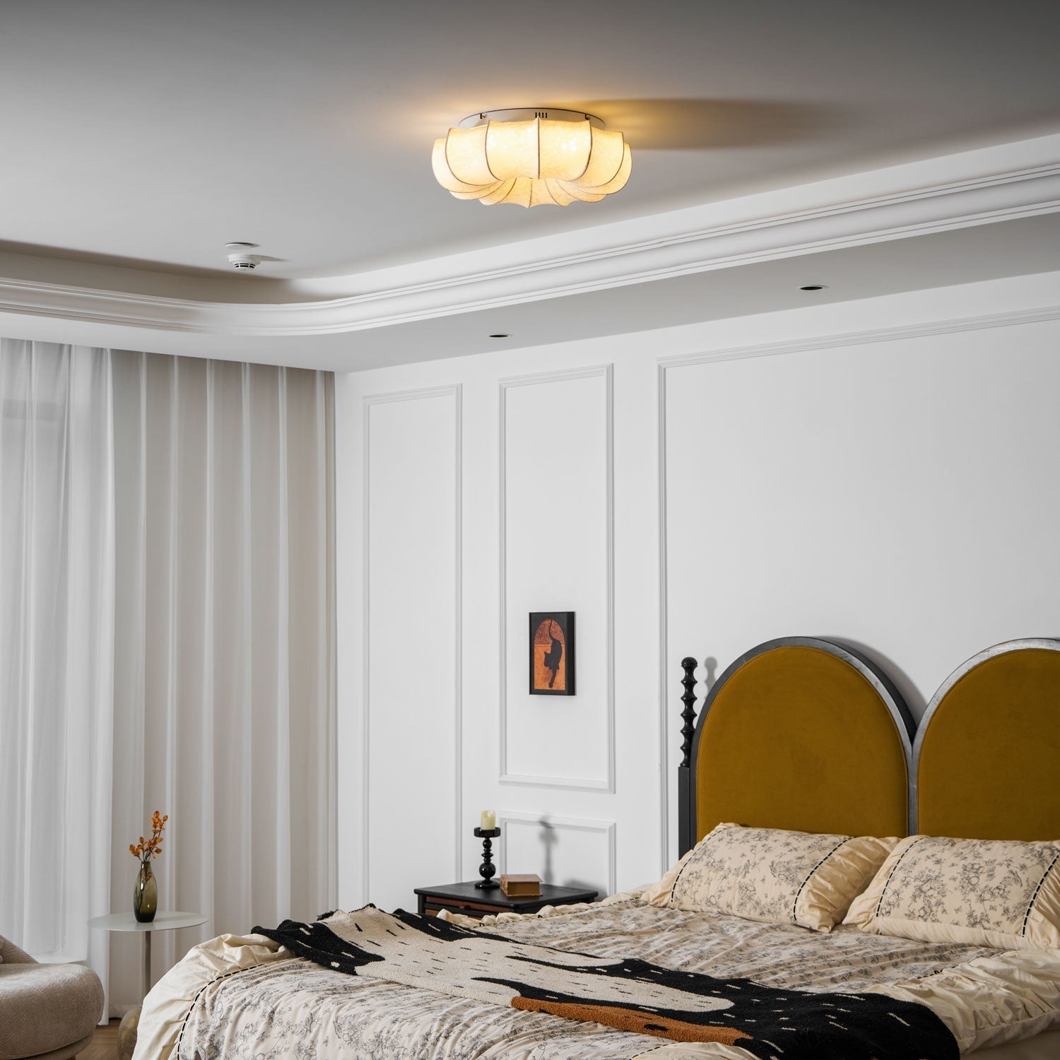 Vivaria Premium Nordic Art Wood Fabric Ceiling Light