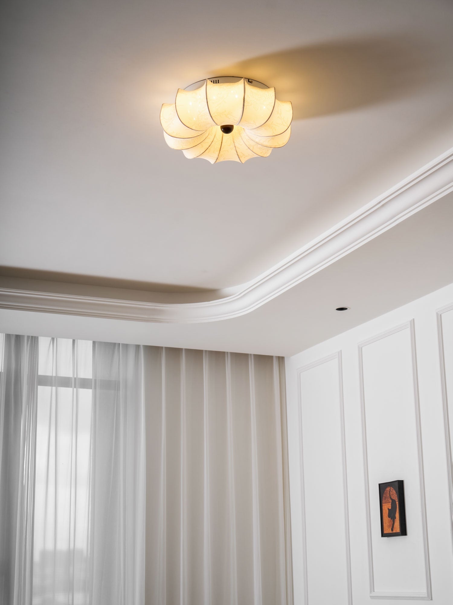 Vivaria Premium Nordic Art Wood Fabric Ceiling Light
