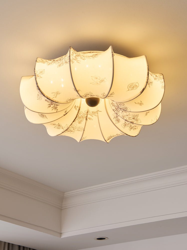 Vivaria Premium Nordic Art Wood Fabric Ceiling Light