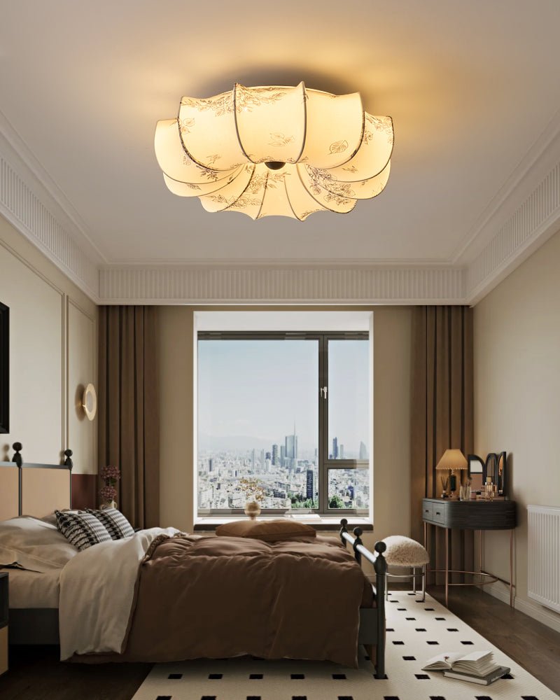 Vivaria Premium Nordic Art Wood Fabric Ceiling Light