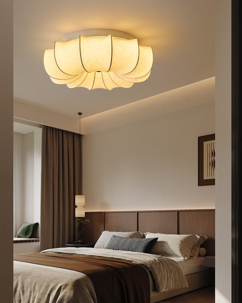 Vivaria Premium Nordic Art Wood Fabric Ceiling Light