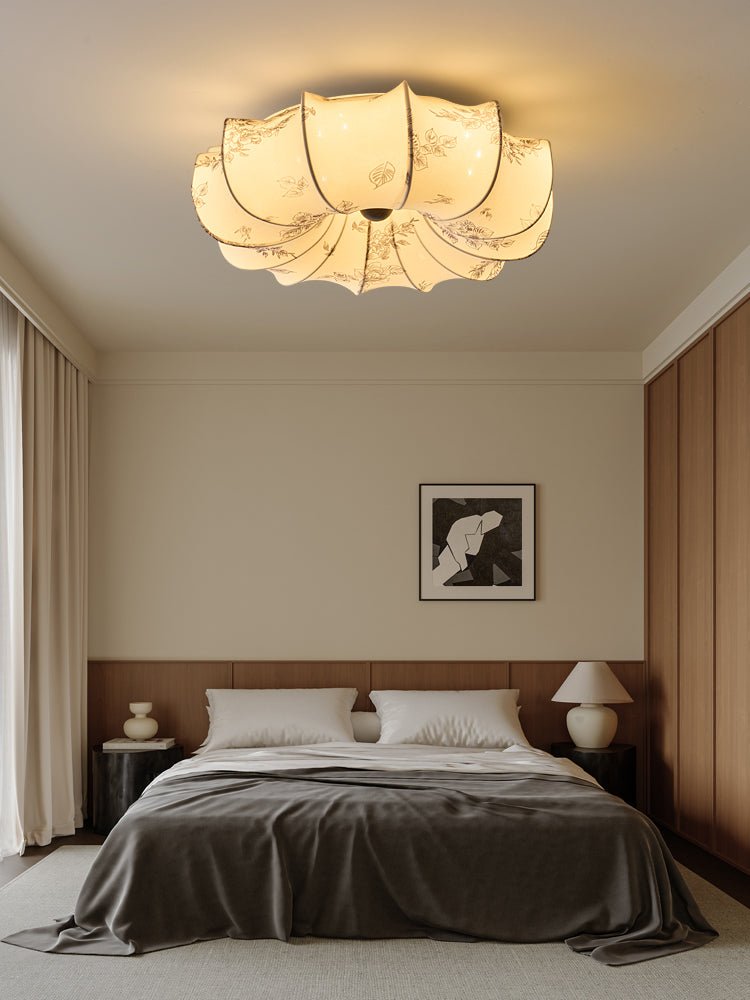 Vivaria Premium Nordic Art Wood Fabric Ceiling Light